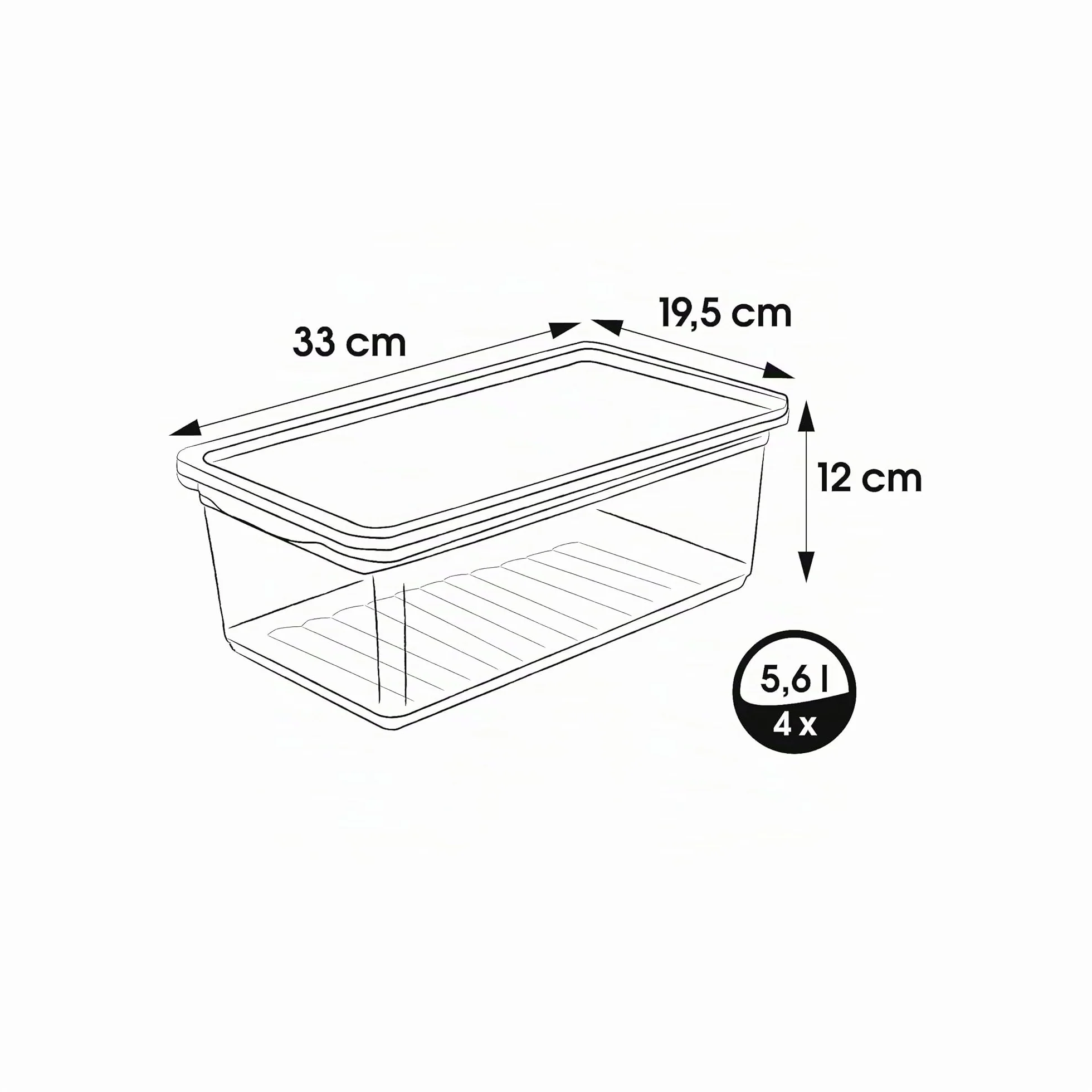 Keeper Box Contenitore con Sistema di Ventilazione 4 Pezzi 5,6 L 33 x 19,5 x 12 cm Trasparente