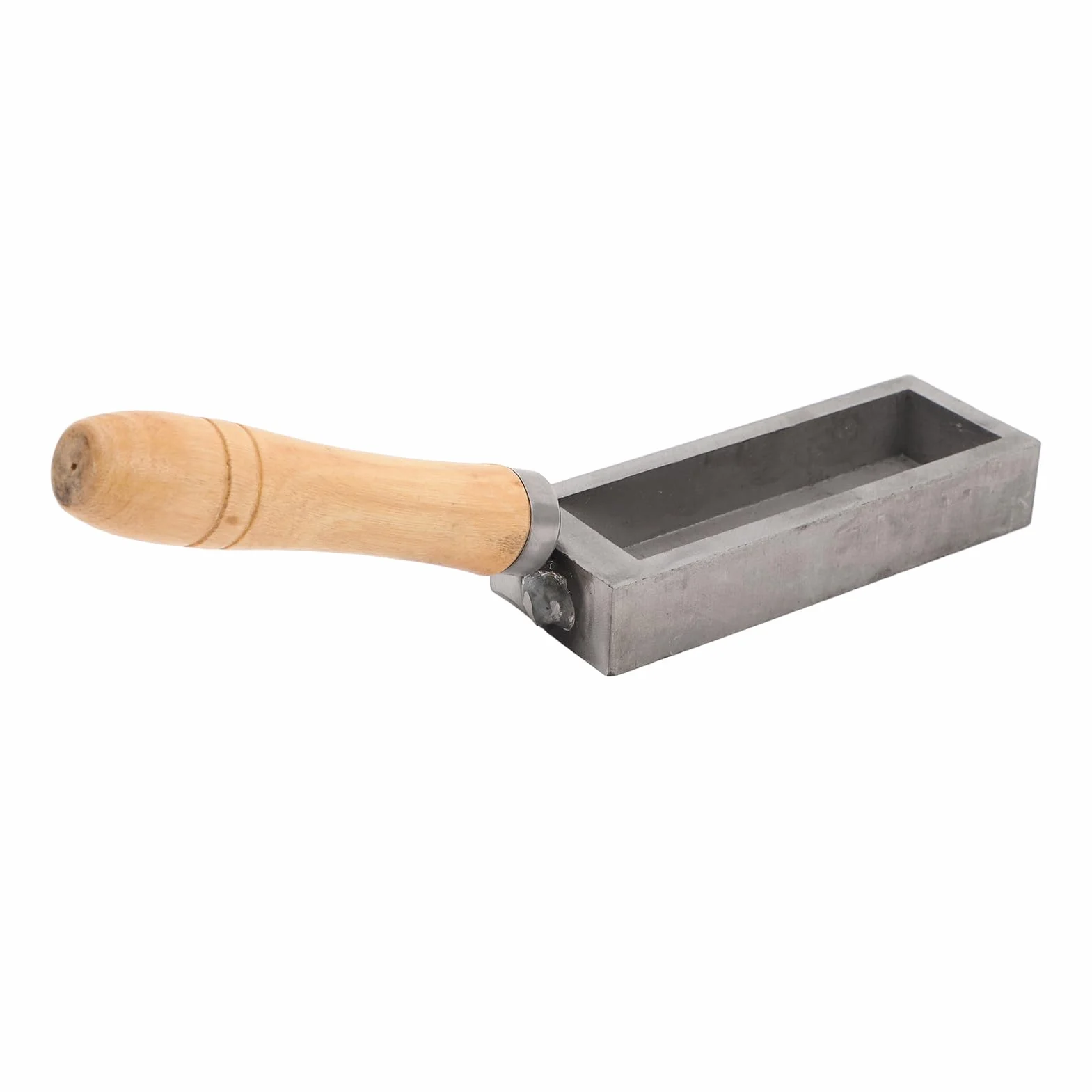 Stampo per Colata di Lingotti D'oro, Stampo per Lingotti in Ghisa Portatile con Barra D'oro con Manico in Legno di Faggio, Lingottiera Compatta in Acciaio Legato Argento per Fai
