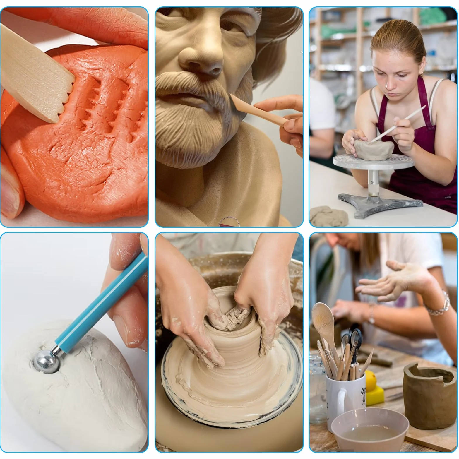 Set di utensili per modellare l'argilla, set di strumenti per modellare, strumenti per modellare la pasta, set di strumenti per scolpire, set di utensili per ceramica, strumenti per argilla, set di