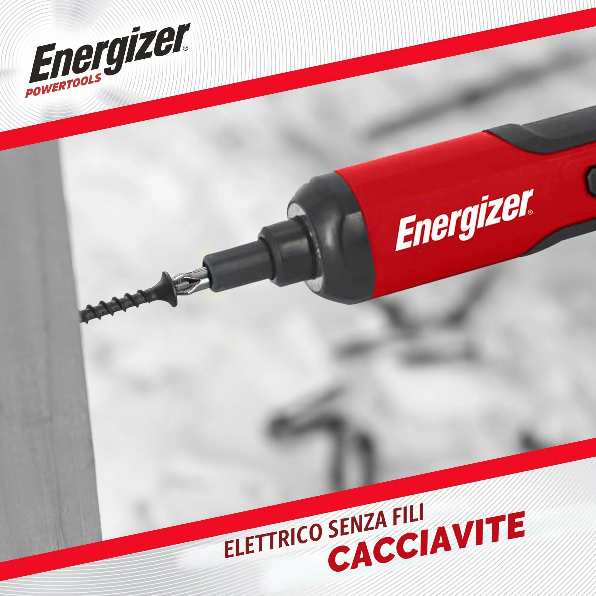 Energizer - Cacciavite elettrico da 3,6 V – Batteria ricaricabile da 1500 mAh cavo USB-C (Incluso)- 26 punte di avvitamento incluse - 3 NM - Ideale per montaggio, smontaggio e piccoli lavori
