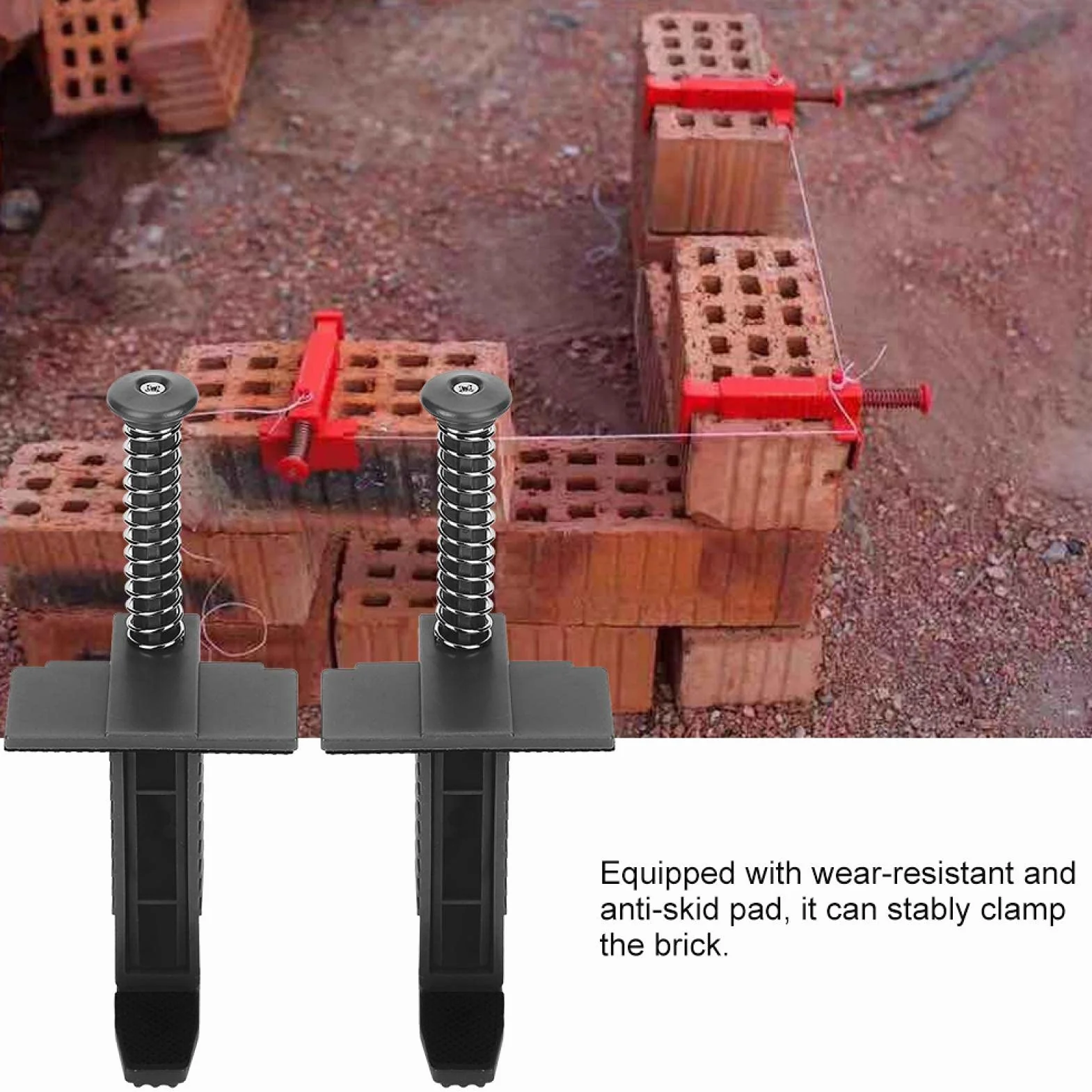 Brick Line Clips Line Runners, 2Pcs Brick Liner Runner Cassetto del Filo Strumento per muratura Strumento di misurazione livellamento per Attrezzatura da Costruzione(Nero)