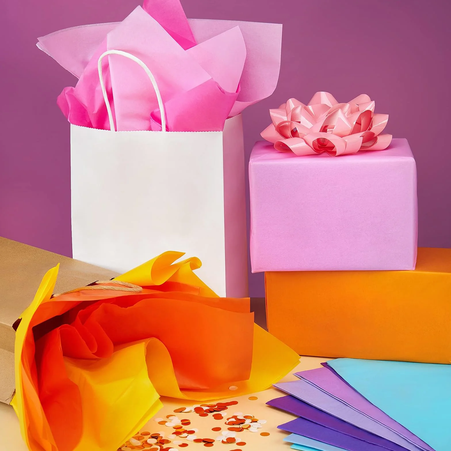 Carta Velina Rosa 35x50cm 60 Fogli per Confezioni Regalo Artigianale Compleanno Natale San Valentino