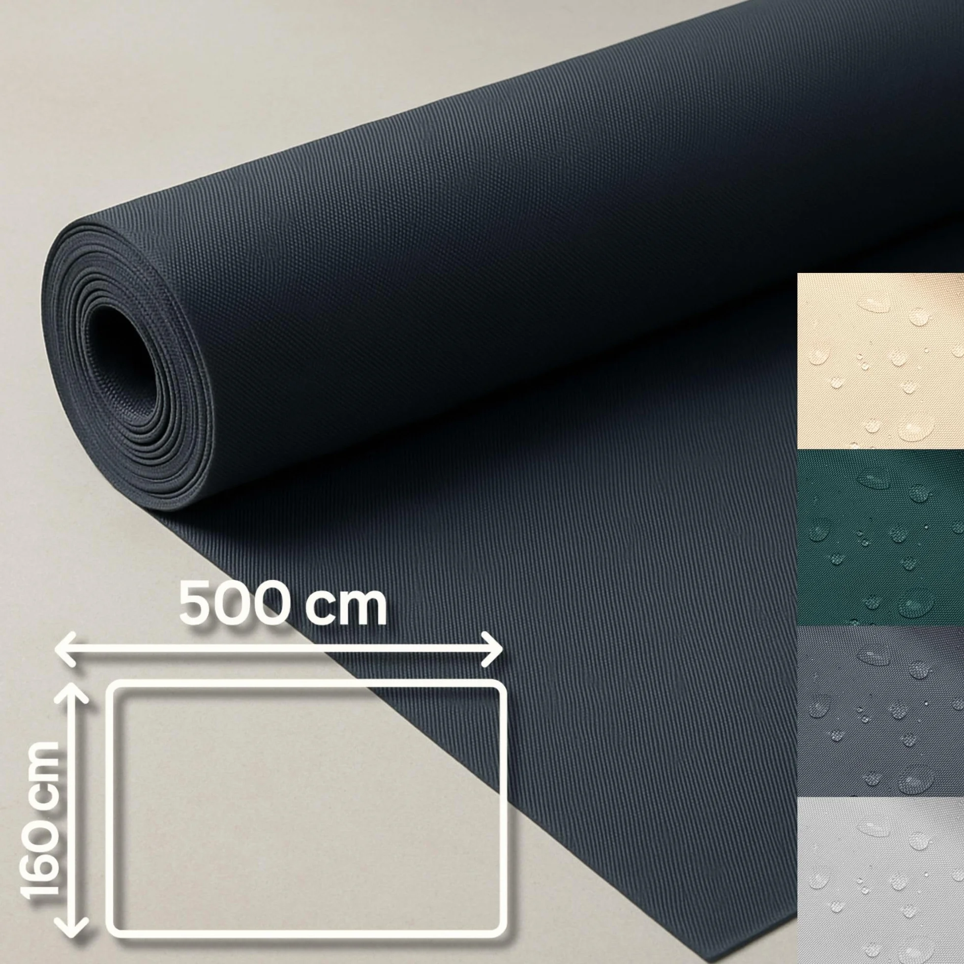 Tessuto impermeabile al metro 5M x 160 cm - Stoffa resistente all'acqua per esterni ideale per tende cuscini coperture mobili da giardino e progetti di cucito Beige certificazione Oeko-Tex