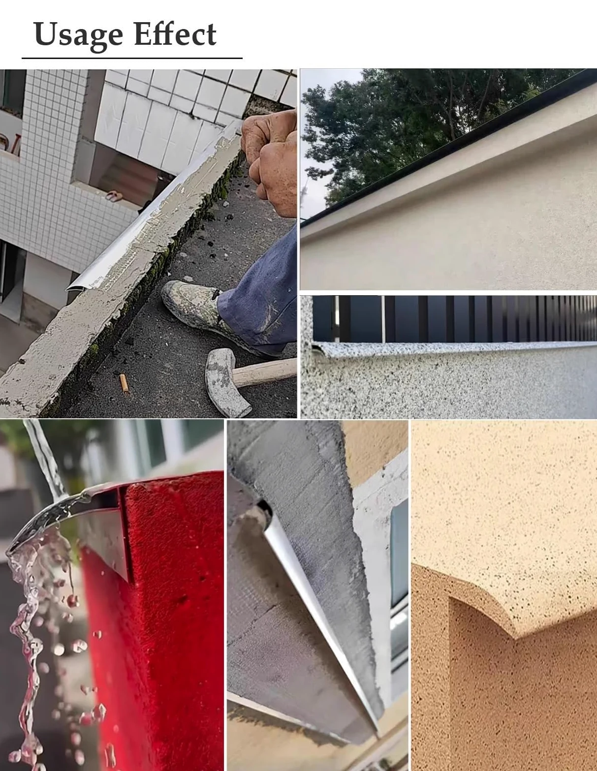 Deflettore Antipioggia, Ala gocciolante for la rifinitura dei Bordi, Impermeabile, in Alluminio Resistente, da 3,3 a 66 Piedi, for gronde e davanzali(2.8m/9.2ft)