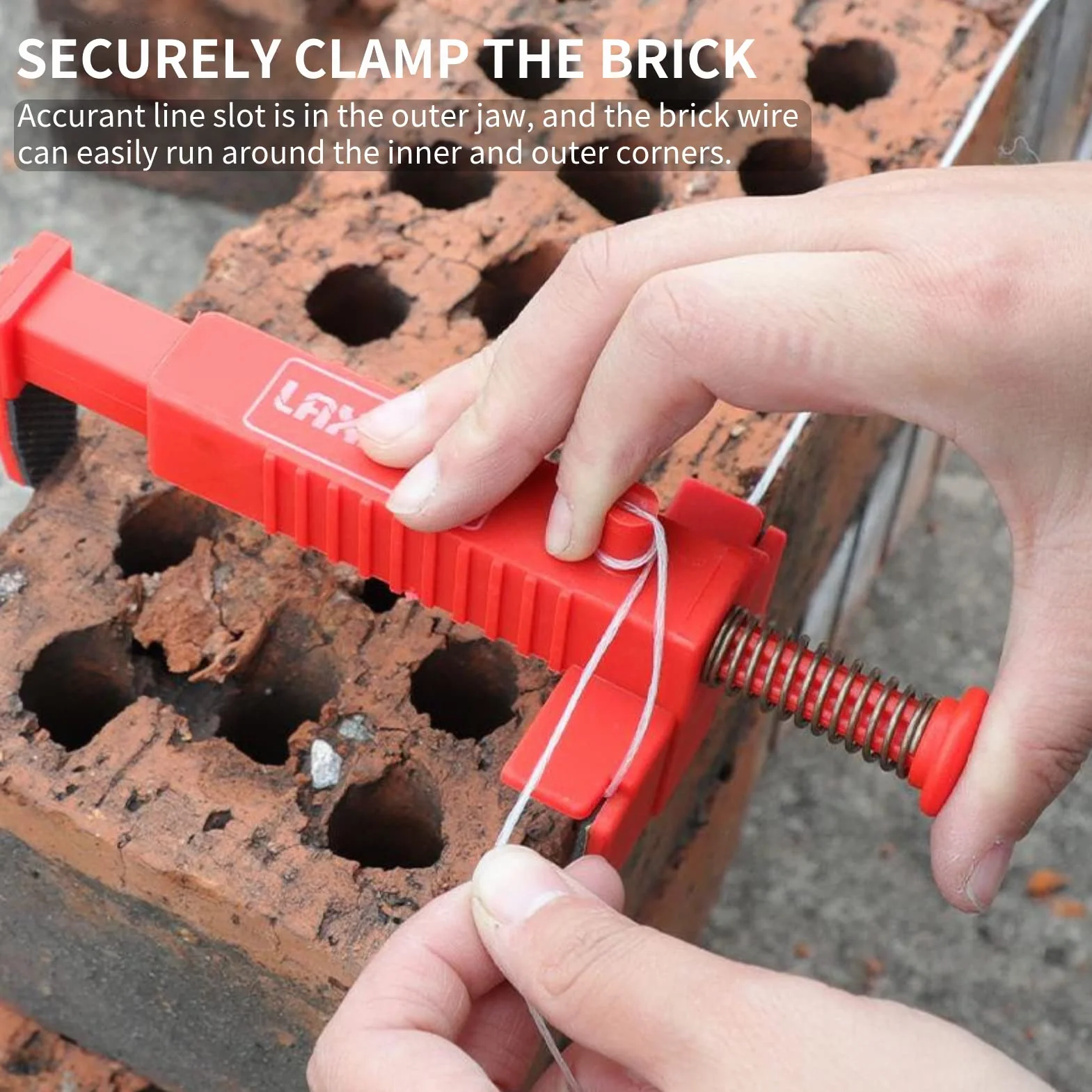 2Pcs Brick Liner Runner, Morsetti per Muratura in Plastica Strumento per Muratura a Cassetto, per la Costruzione di Edifici, Wallworker(rosso)