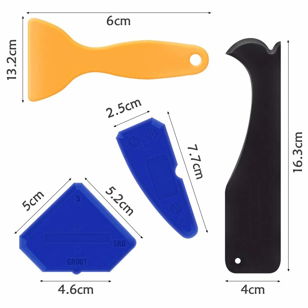 XCOZU 9 Pezzi Professionale per Fughe Kit di Spatole Sigillante Tool per Stanza da Bagno Cucina