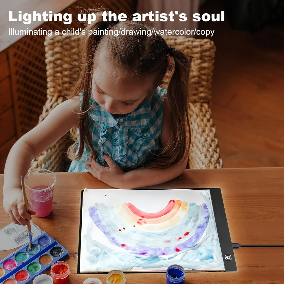 AUAUY A4 Tavoletta Luminosa per Disegnare, Ultrasottile Lavagna Luminosa, Scatola luminosa a LED, con Luminosità Regolabile, per Animazione,Schizzi,Progettazione,Pittura a Diamante 5D