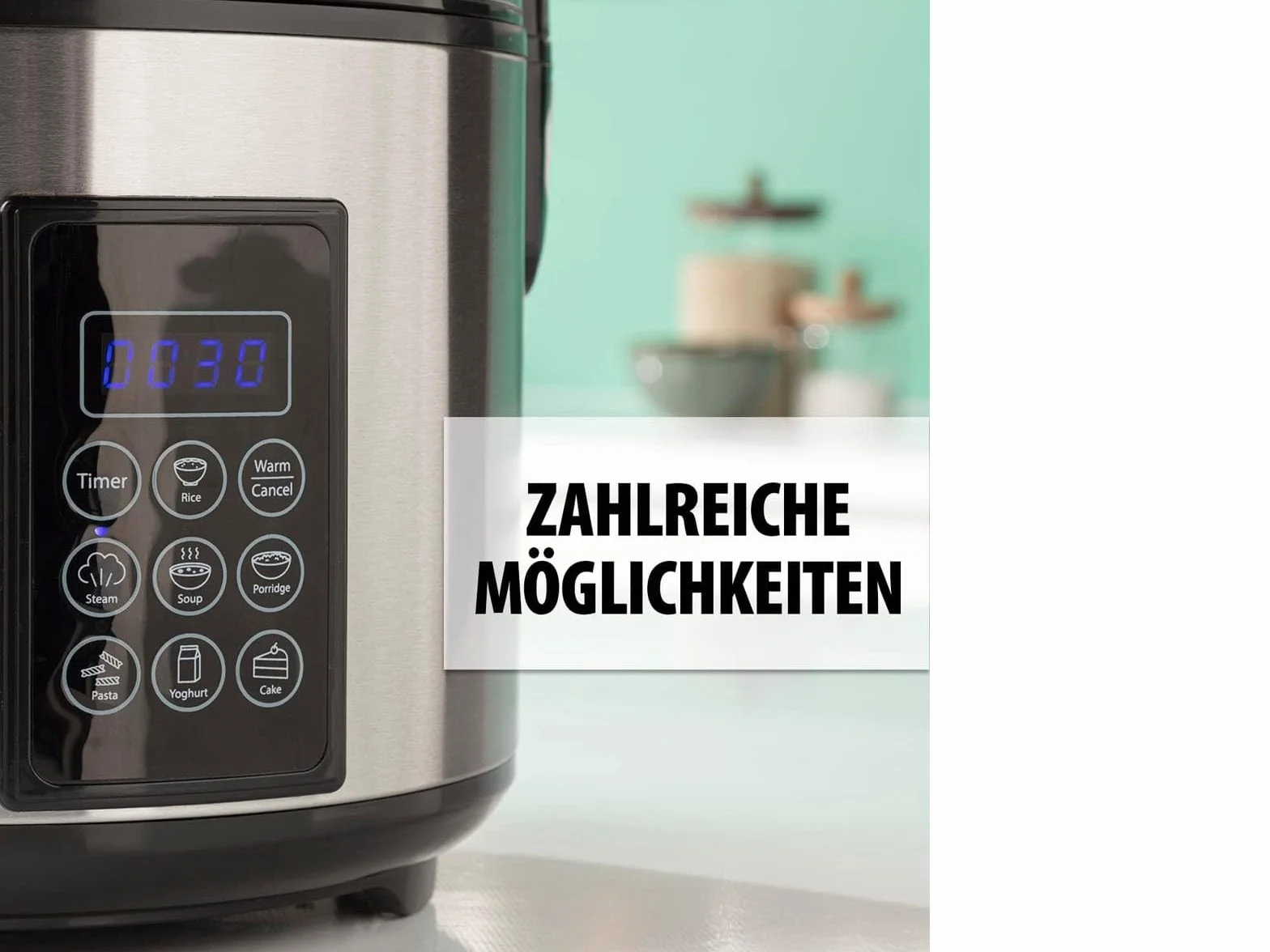 Tristar Cuociriso E Vaporiera XL (2,2 L), Mantenimento In Caldo 24 H, 7 Programmi, Pannello Digitale, Timer, Per 8–10 Persone, BPA Free, Incl. Accessori, Argento, RK-6138
