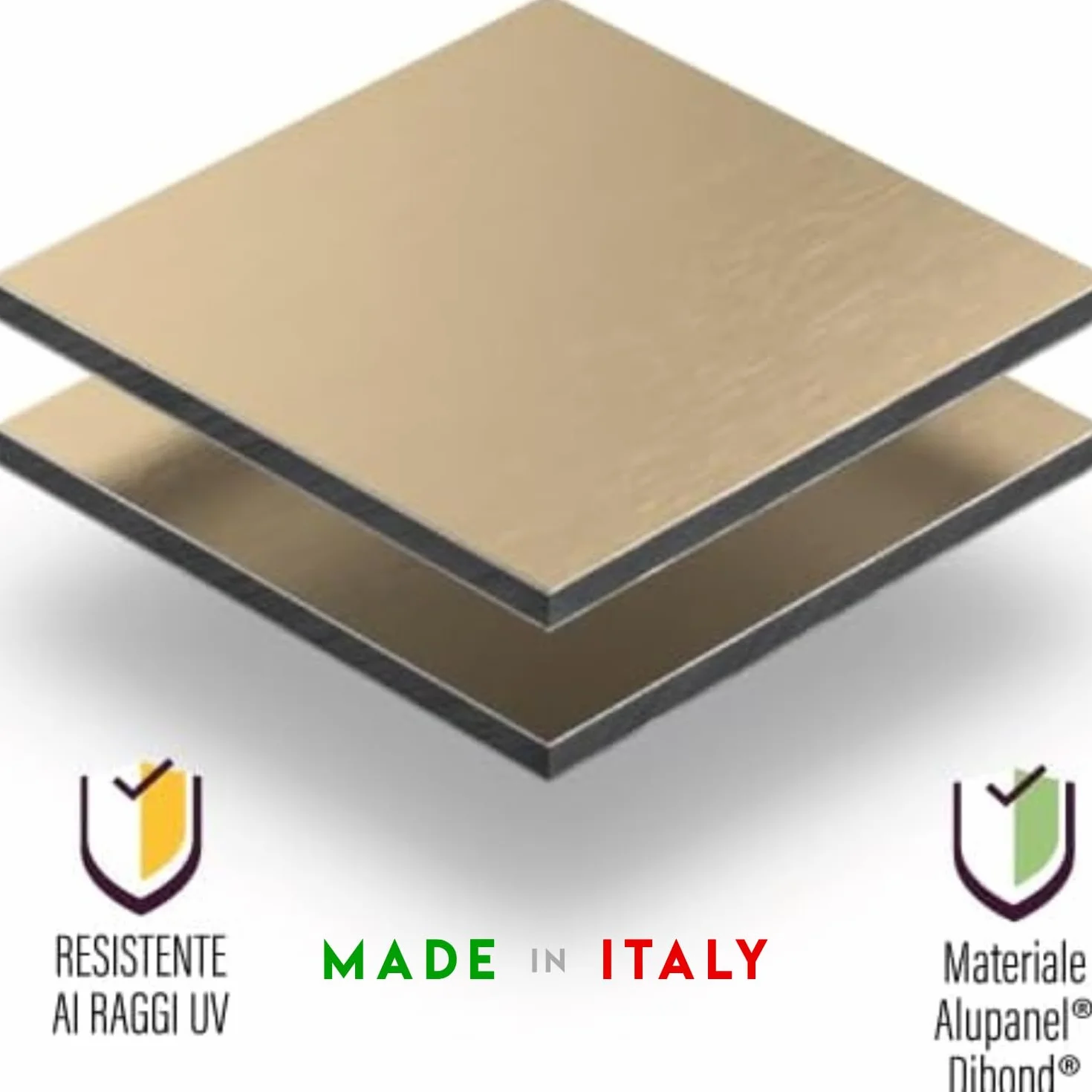Numero Civico Esterno Personalizzato in Alluminio, Made in Italy - Targa Personalizzabile con Via, Numero Civico e Comune - Protezione al Raggi UV e Antiruggine (10 x 10 cm, ORO SPAZZOLATO)