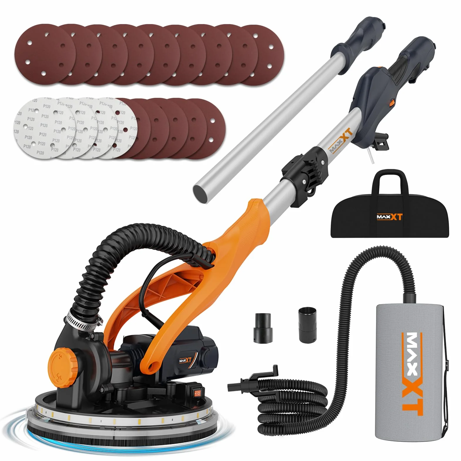 MAXXT Levigatrice per cartongesso Pieghevole 820W 225mm Con aspirazione polvere LED