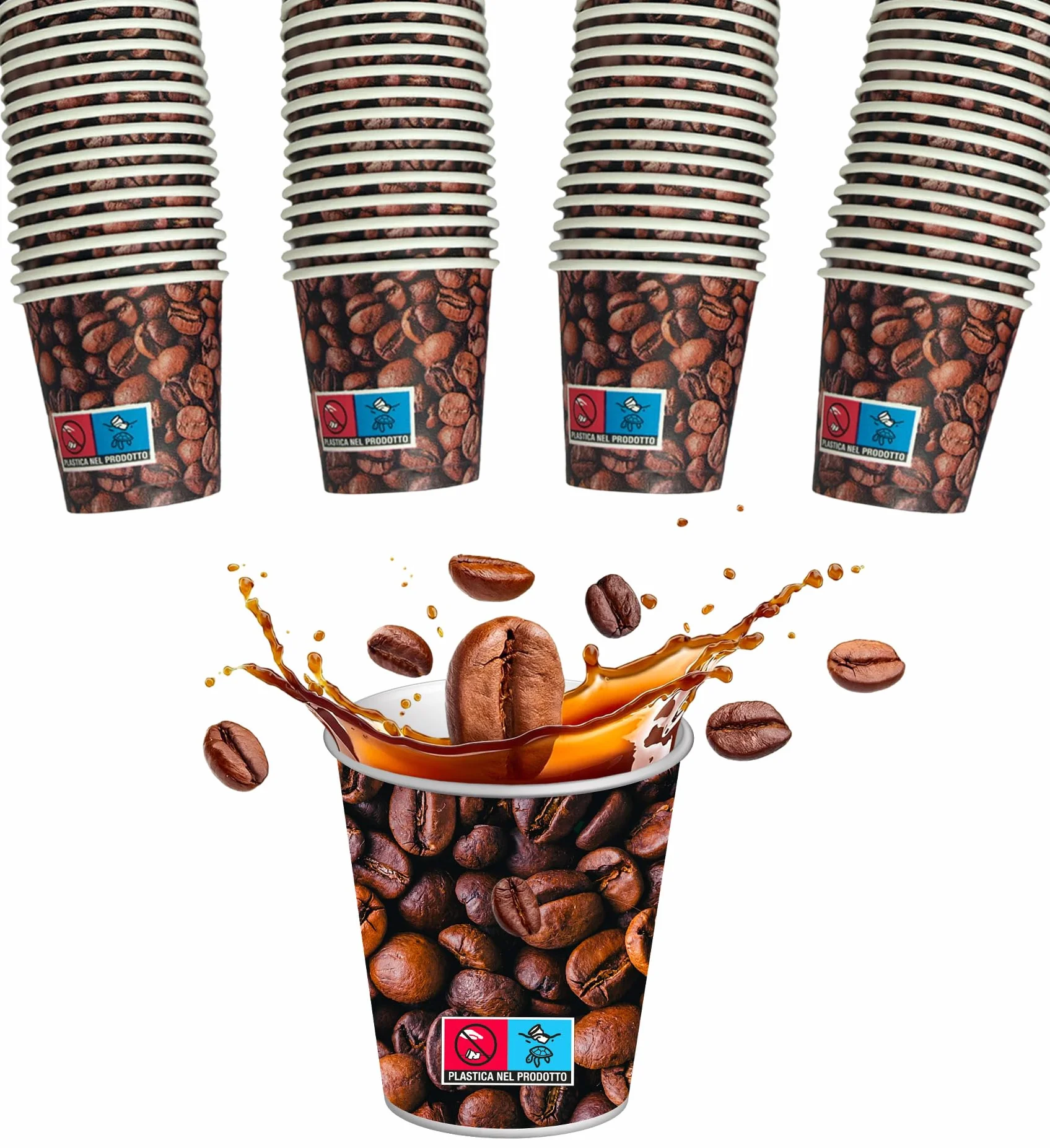 Bicchierini Caffè monouso 1000 pezzi 65ml tazzine carta