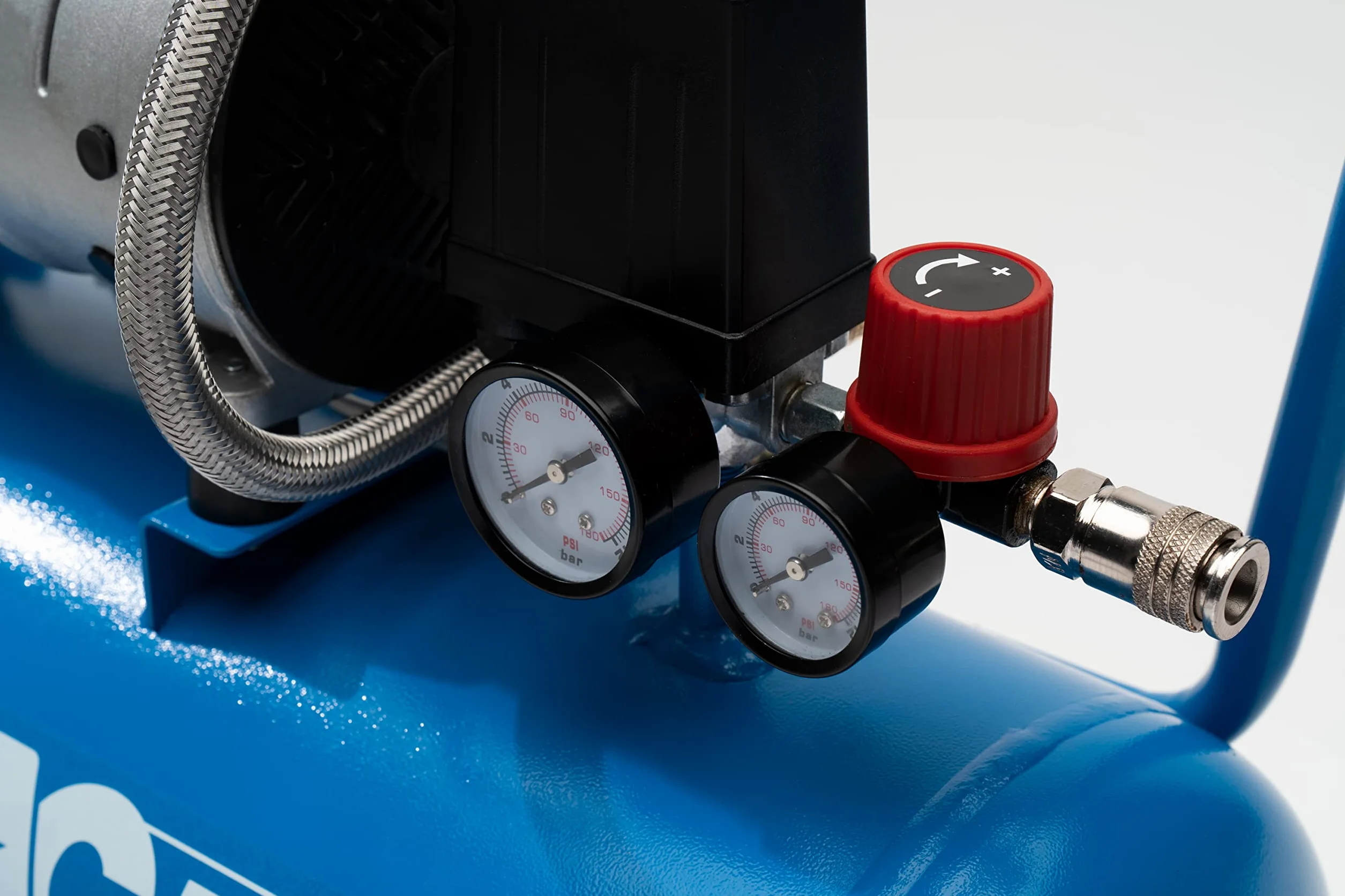 ABAC Compressore d'Aria Silenzioso EASE-AIR 24, Compressore Aria Oil-Free, Pressione Massima 8 Bar, Potenza 1 Hp, Serbatoio 24 Litri, Rumorosità 59 dB