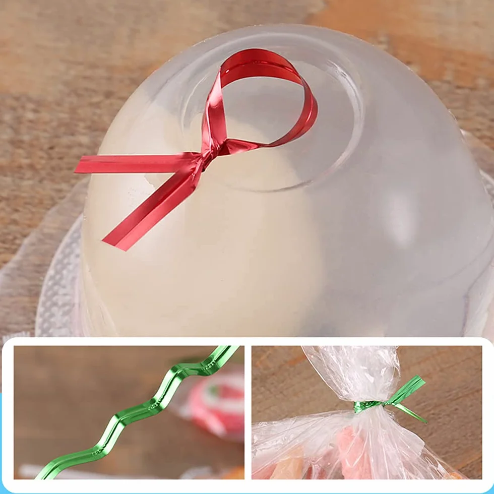 1600 Pezzi Cravatta a Torsione per Borsa per Alimenti Nastro per Cravatta Regalo Cravatta in Seta Avvolta nel Cellophane Utilizzato per Confezionare E Sigillare Sacchetti