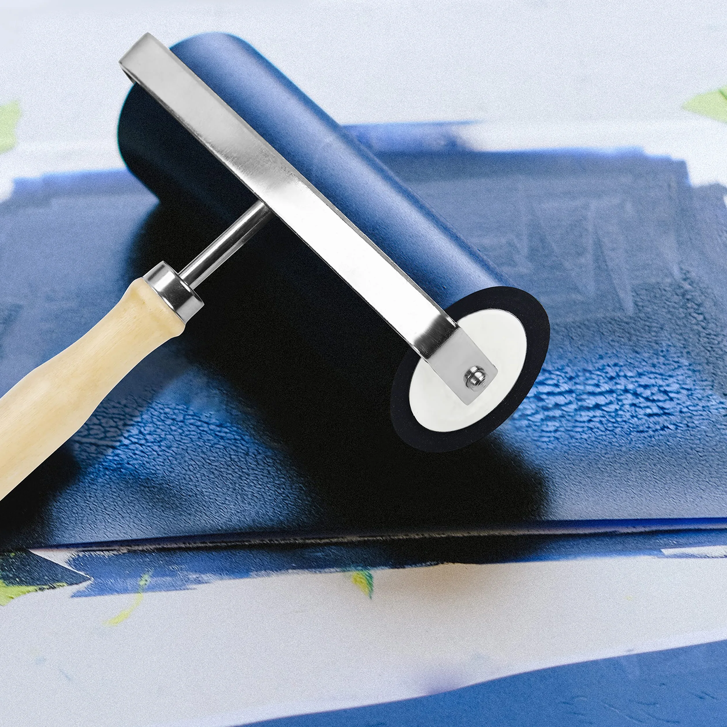 Kurtzy Rullo in Gomma per Stampa 10 cm Nero Brayer Roller Linoleprint