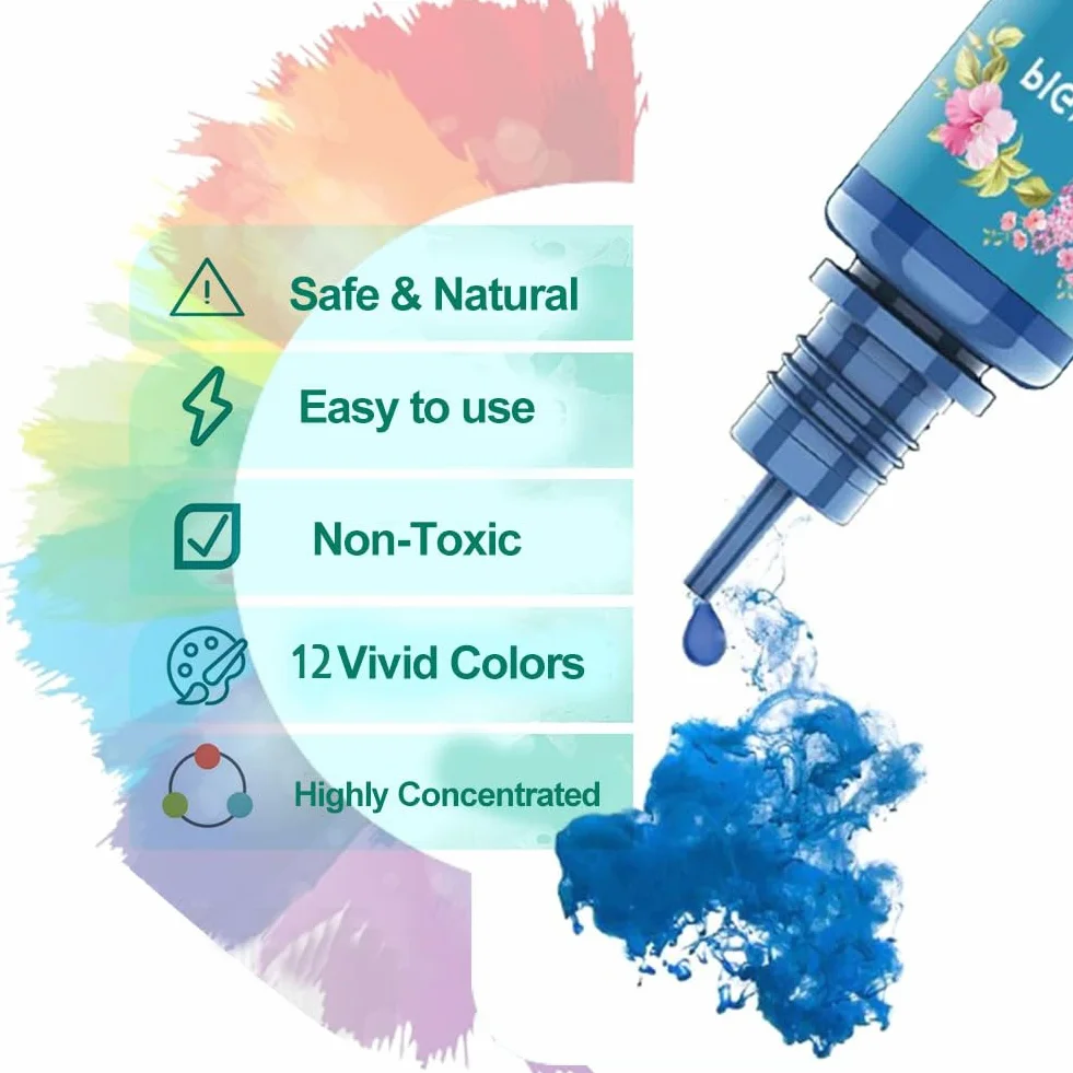 Colorante Liquido per Candele - Set 12 Colori in Cera 10ml per Cera di Soia e d'Api