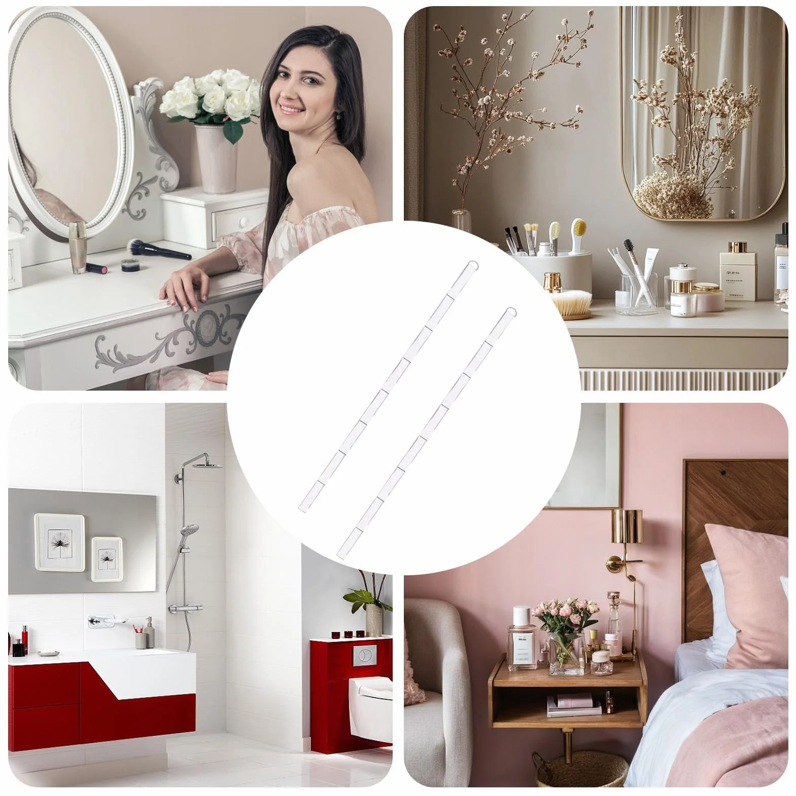 Organizer Per Fascia 2 Pezzi Bianco Da Appendere, Supporto Per Fasce Per Capelli Montato A Parete