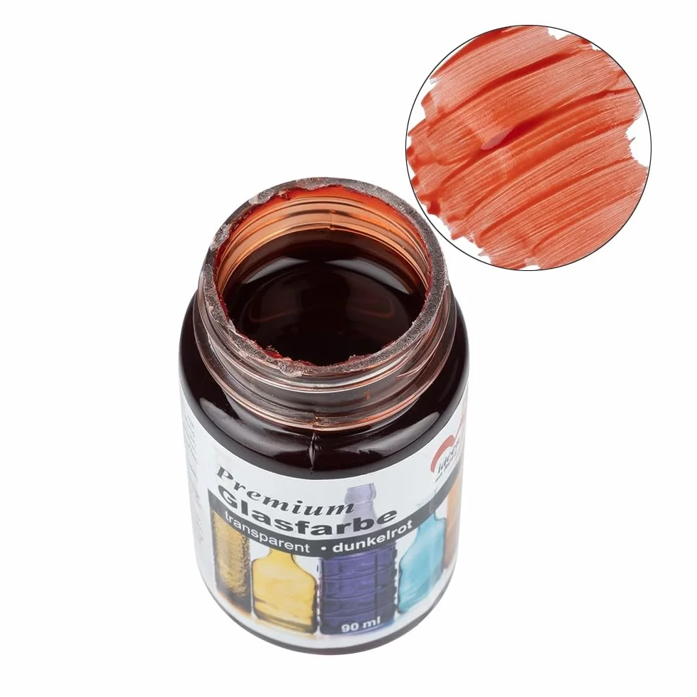 Ideen mit Herz Vernice per vetro di alta qualità, trasparente, impermeabile, 90 ml (rosso scuro)