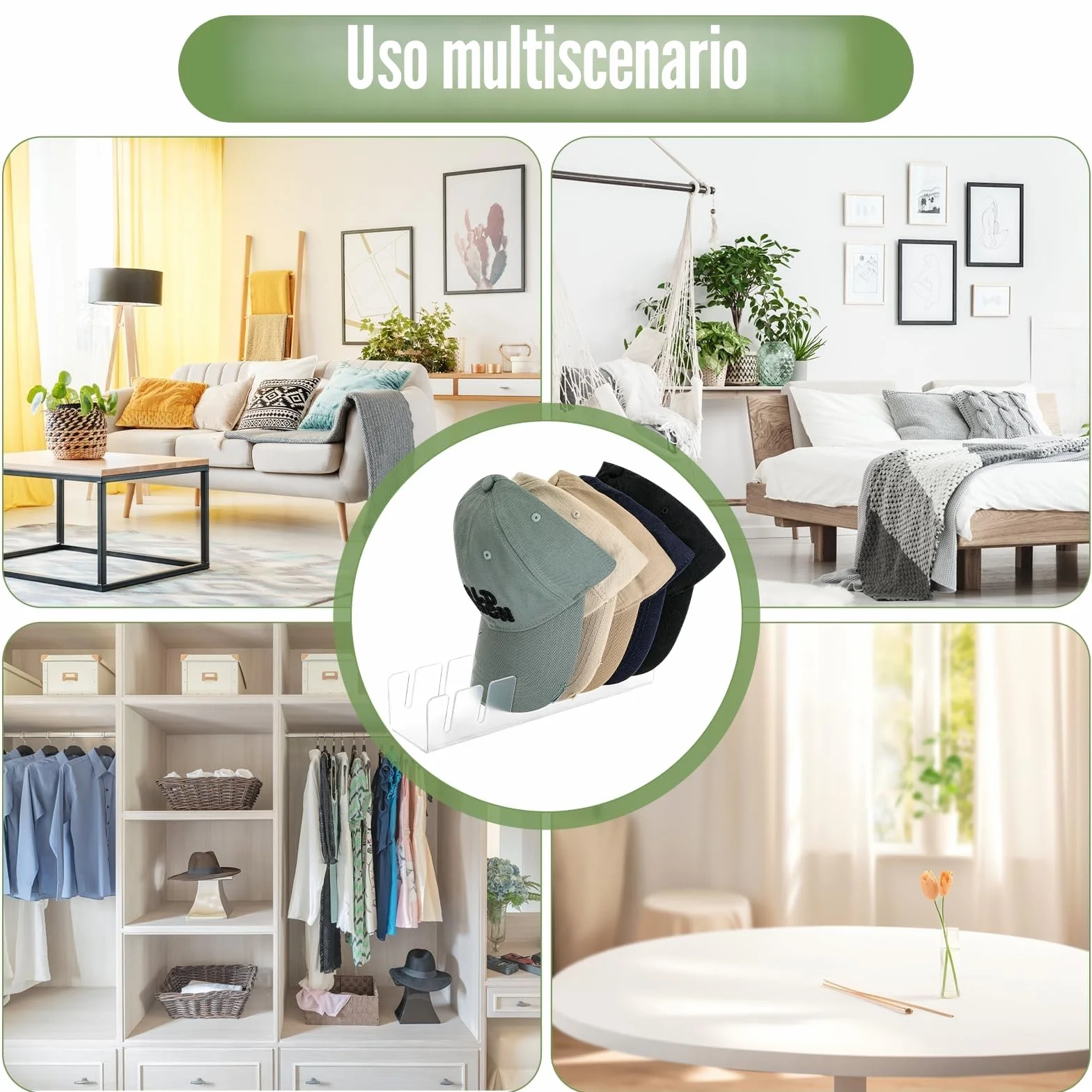 Kasanni 2 pezzi porta cappelli Acrilico organizer per cappelli da baseball da armadio