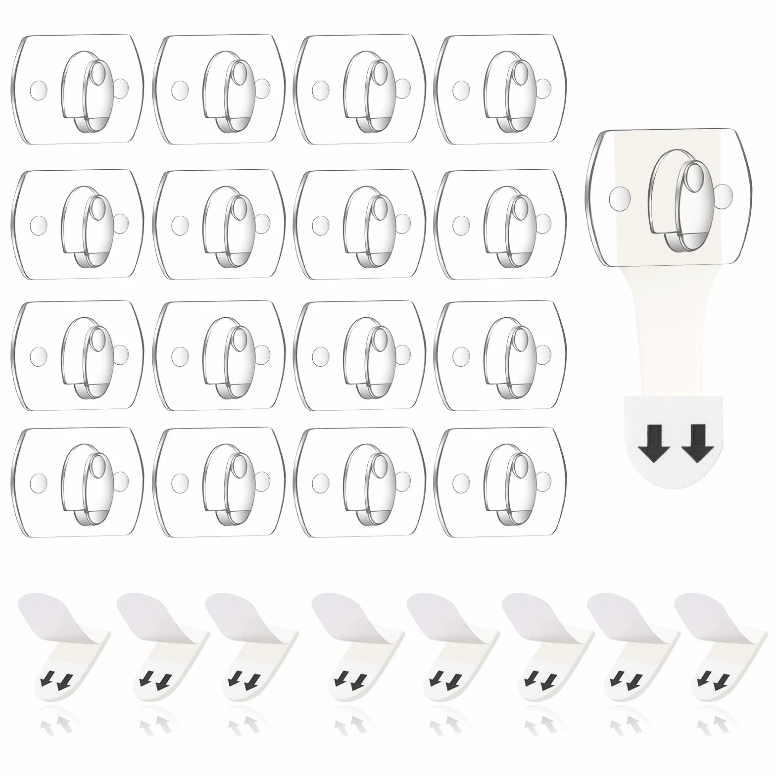 Ainiv 140 Pezzi Mini Clip per Luci da Interni, Ganci per Luci Natalizie da Appendere Senza Danni con Strisce Adesive, Vacanza Luce Gancio Clip per Luci Sospese Decorazioni e Cavi Natalizi