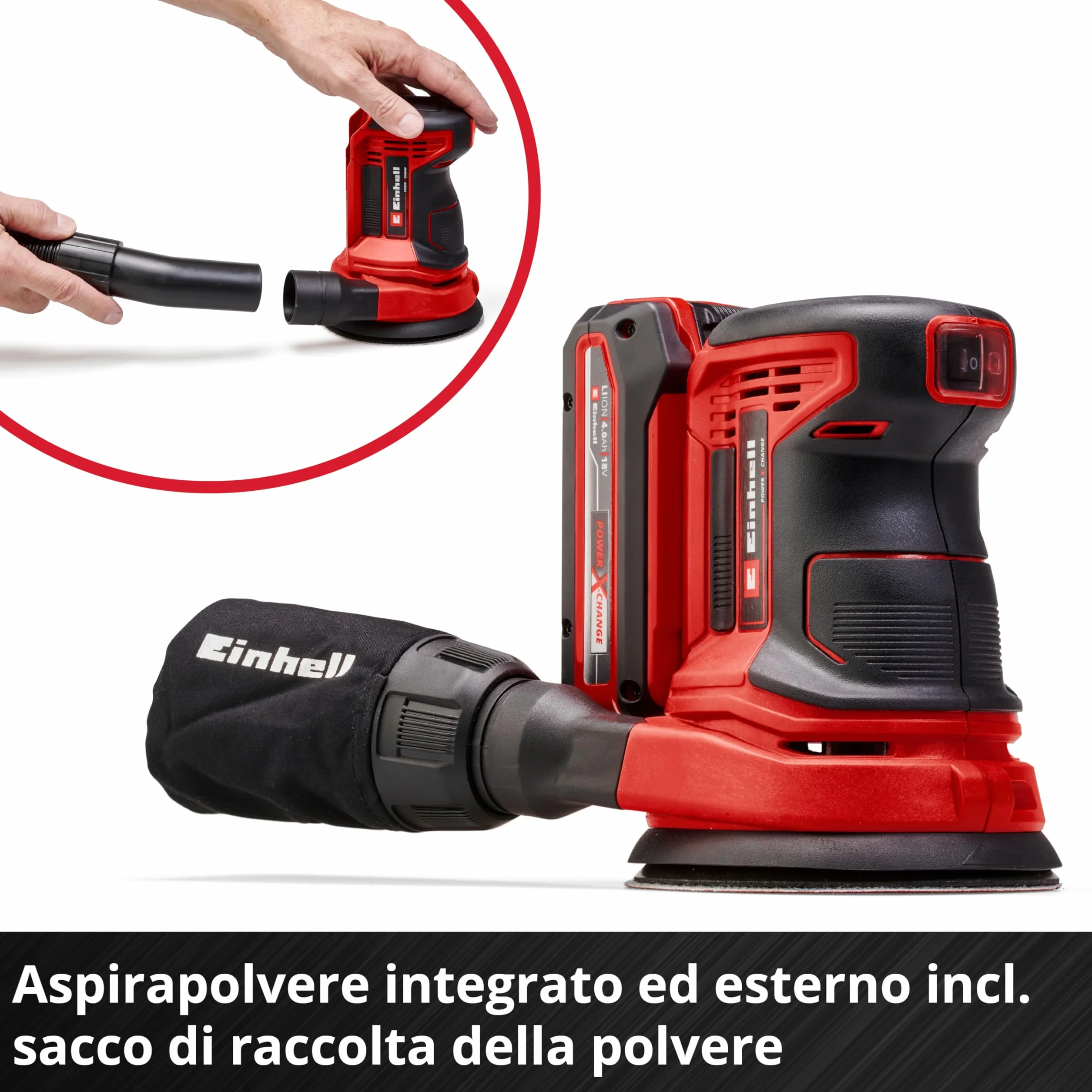 Einhell TE-RS 18 Li-Solo Levigatrice roto orbitale 18V Power X-Change 125 mm