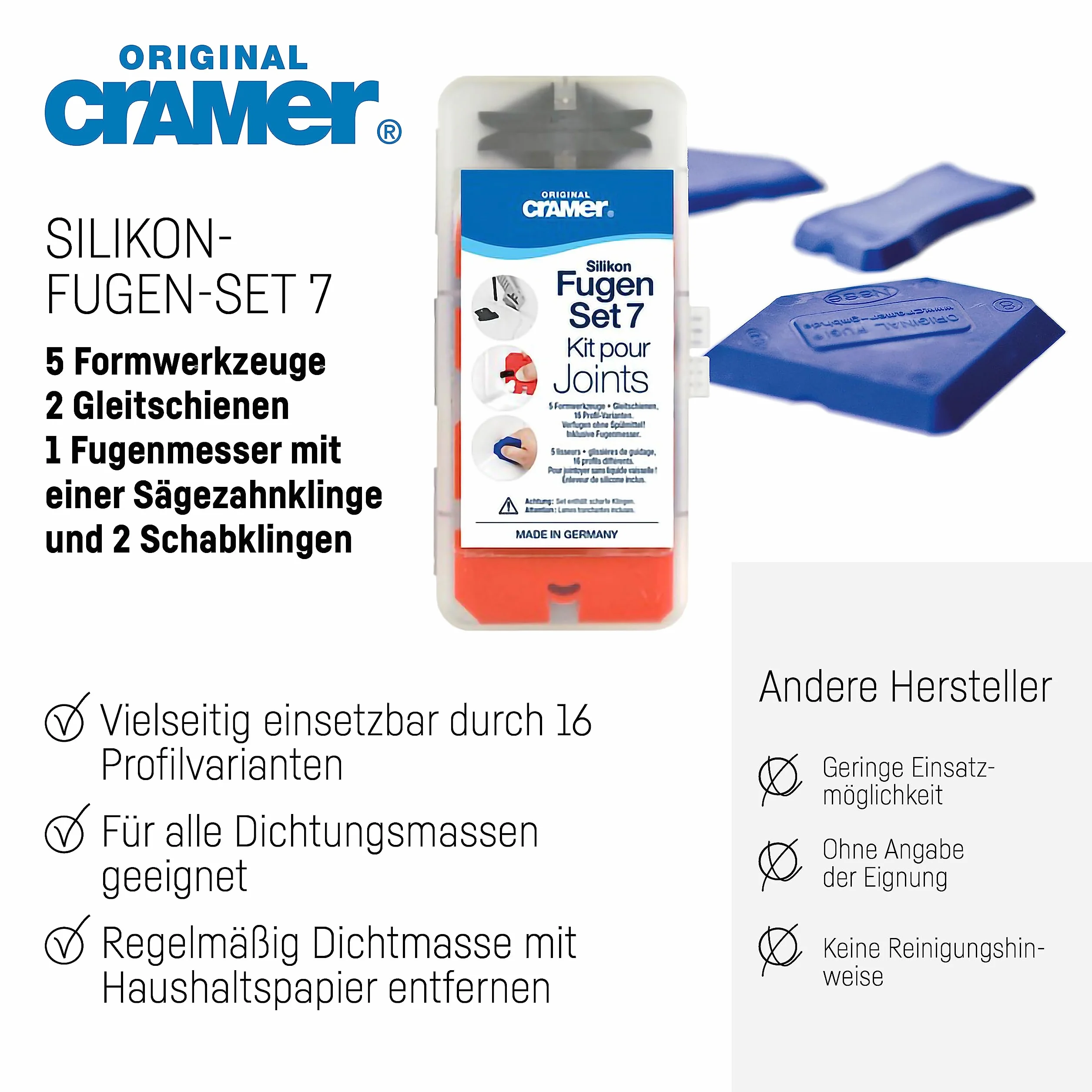 Cramer 40407 - Set di profili per fughe e silicone