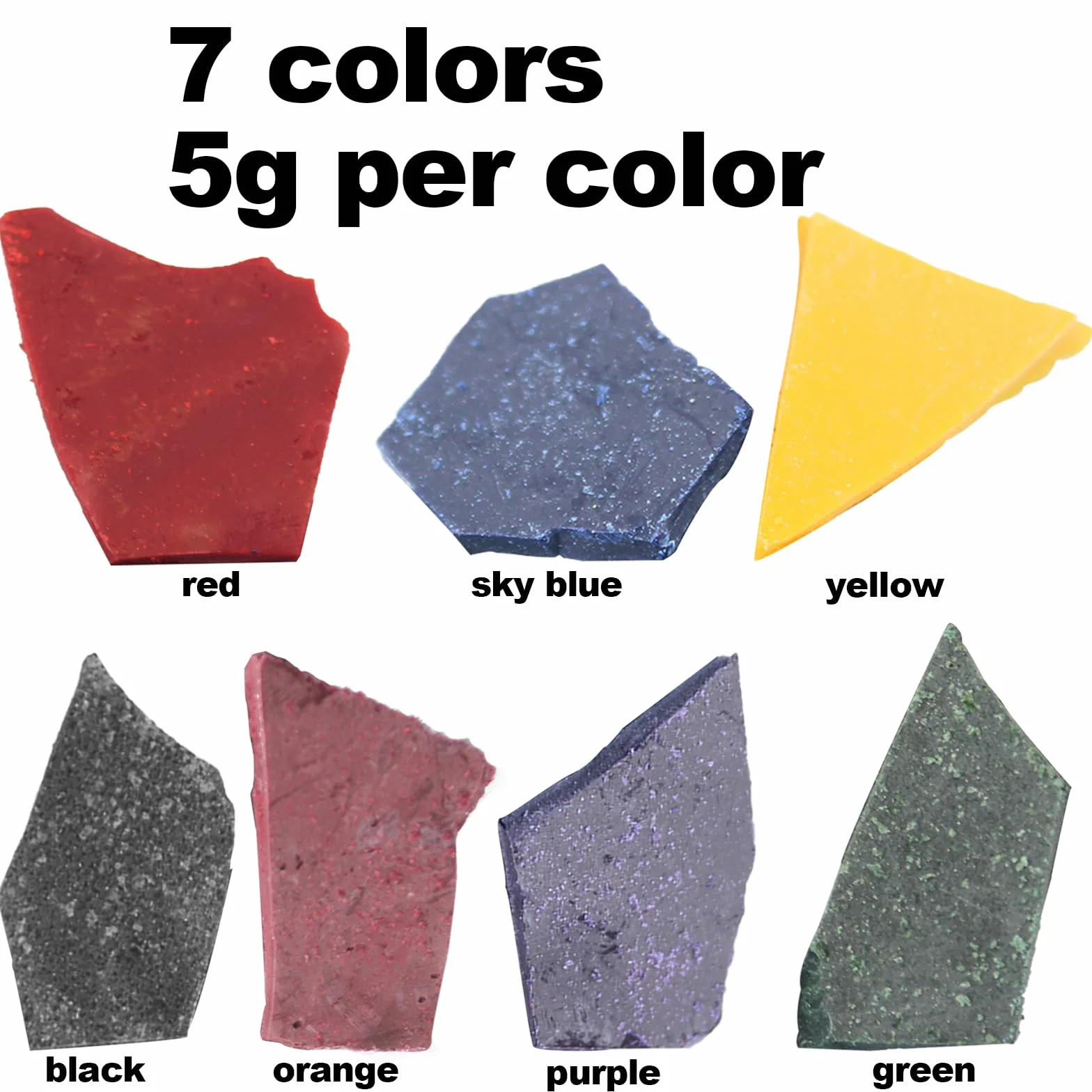Colori Set di Coloranti per Candele a 7 Colori per Fare di Candela/Cera di Soia/Paraffina/Cera D'api Si Dissolve Rapidamente,Non Crea Grumi e Non Sbiadisce (7 * 5g)