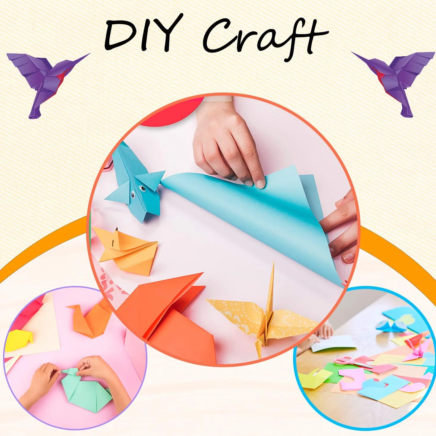 300 fogli di carta per origami, 15 x 15 cm, doppia faccia (70 g/m²), 20 colori piccoli quadrati di carta per origami per bambini, fai da te, scuola, progetti artigianali, bambini e adulti