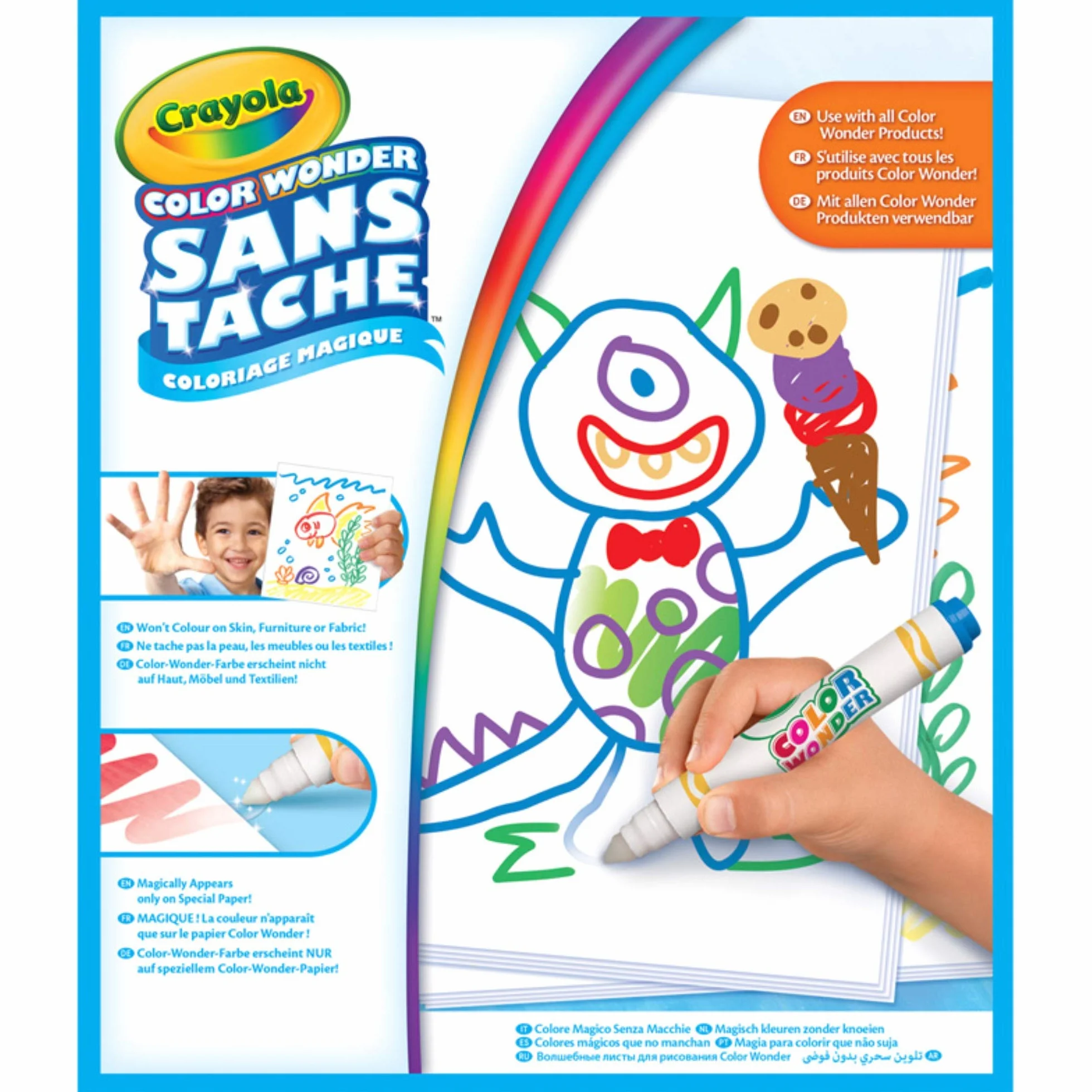 CRAYOLA Color Wonder Album Ricarica, 30 Pagine da Utilizzare con i Pennarelli Color Wonder Senza Macchia e il Magipennello Luminoso, Bianco