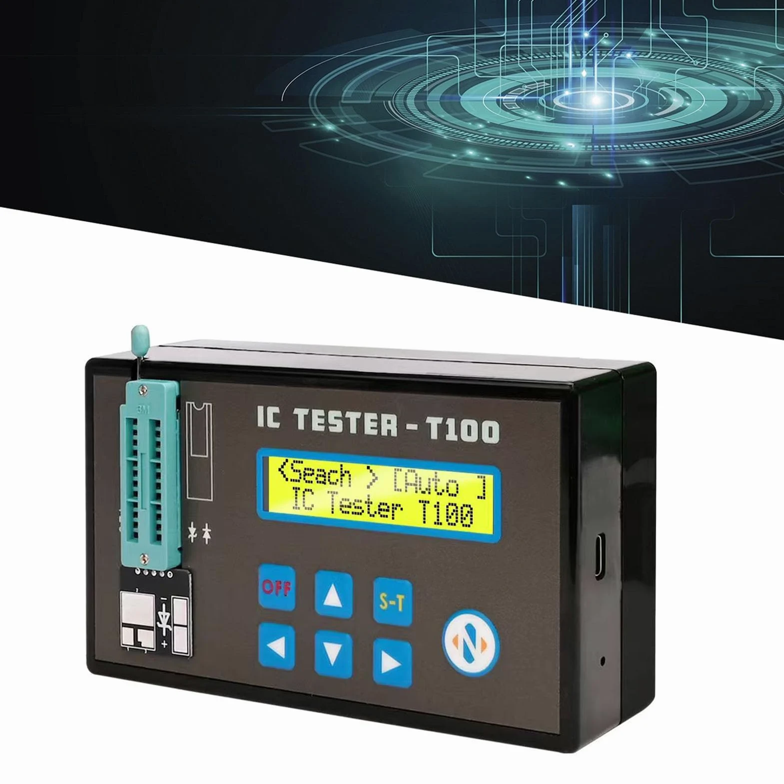 Tester per Circuiti Integrati Misuratore di Transistor IC Multifunzionale per Ingegneri Microelettronici ABS 2 unità