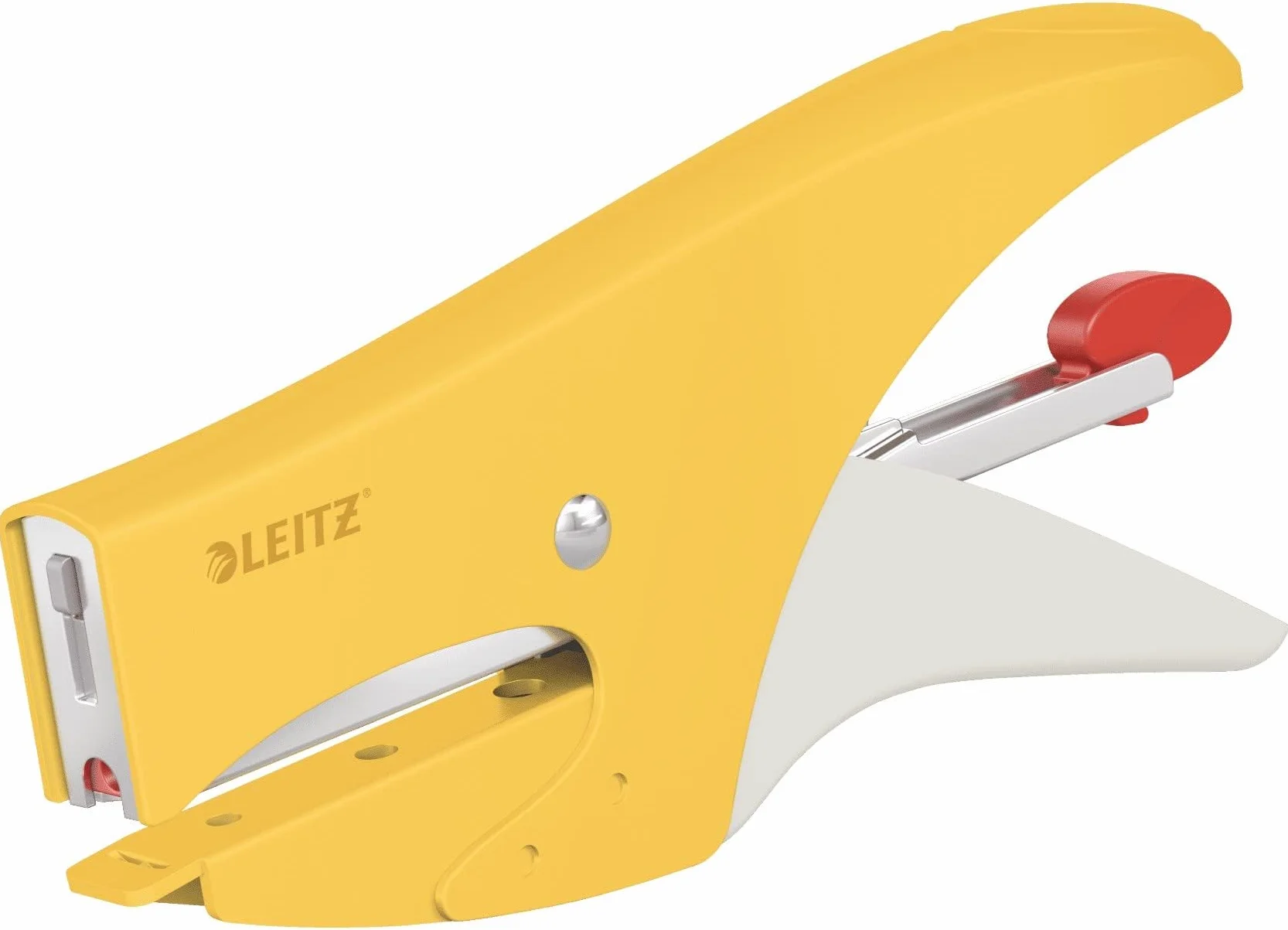Leitz Cucitrice a Pinza, Capacità fino a 15 Fogli, Caricamento Posteriore, Include Punti P2 (No. 10), Gamma Cosy, 56450019, Giallo (Caldo)