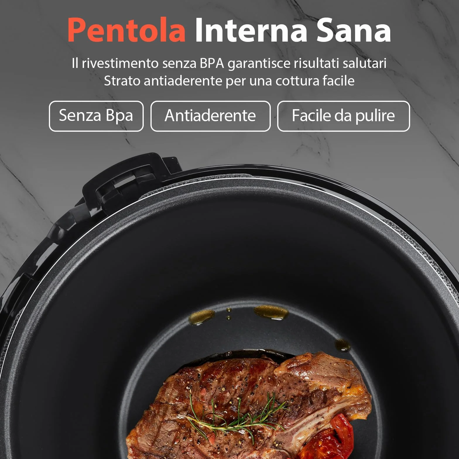 Aigostar Pentola a Pressione Elettrica 6L 1000W, 18 Programmi Automatici, 3 Livelli di Pressione Regolabili, 24H Timer, Funzione Mantieni Caldo, Display LED, Interno Antiaderente, Sliver