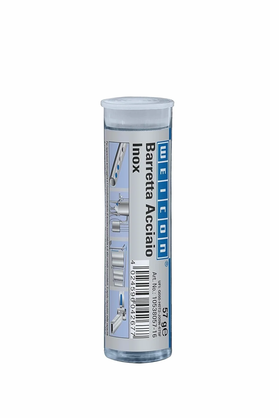 WEICON Barretta Acciaio Inox, Adesivo Epossidico 2 Componenti per Acciaio Inossidabile, 57g