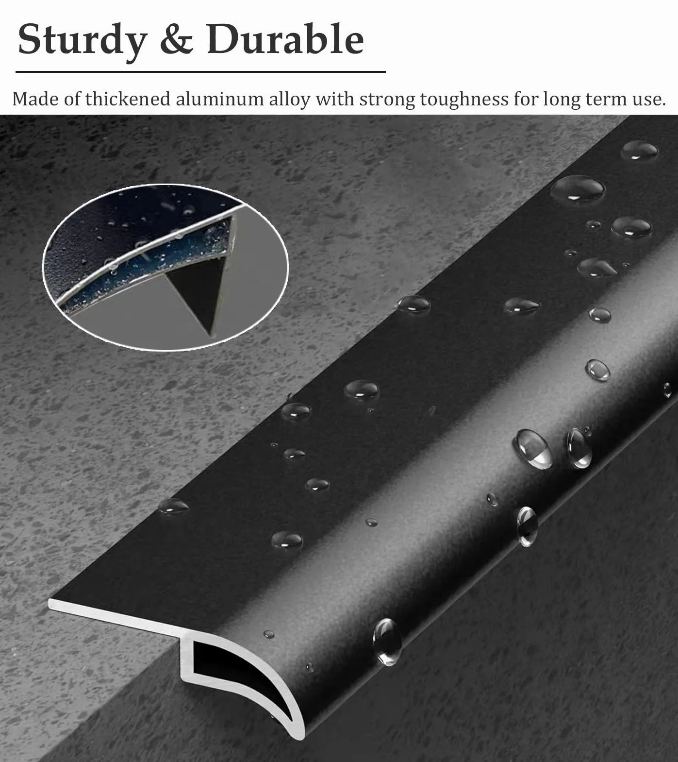 Deflettore Antipioggia, Ala gocciolante for la rifinitura dei Bordi, Impermeabile, in Alluminio Resistente, da 3,3 a 66 Piedi, for gronde e davanzali(2.8m/9.2ft)