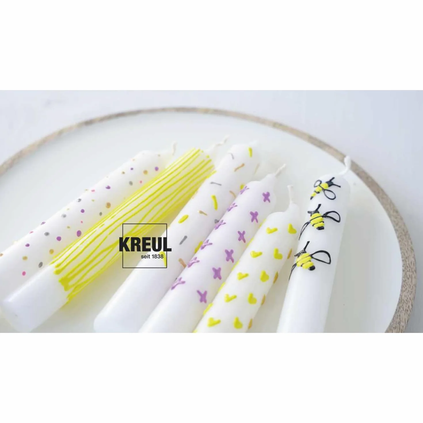 KREUL 49714 - Penna per Candele, Oro, 29 ml, Penna per Candele con Punta fine, Vernice con Cera d'api per Decorare e dipingere Le Candele