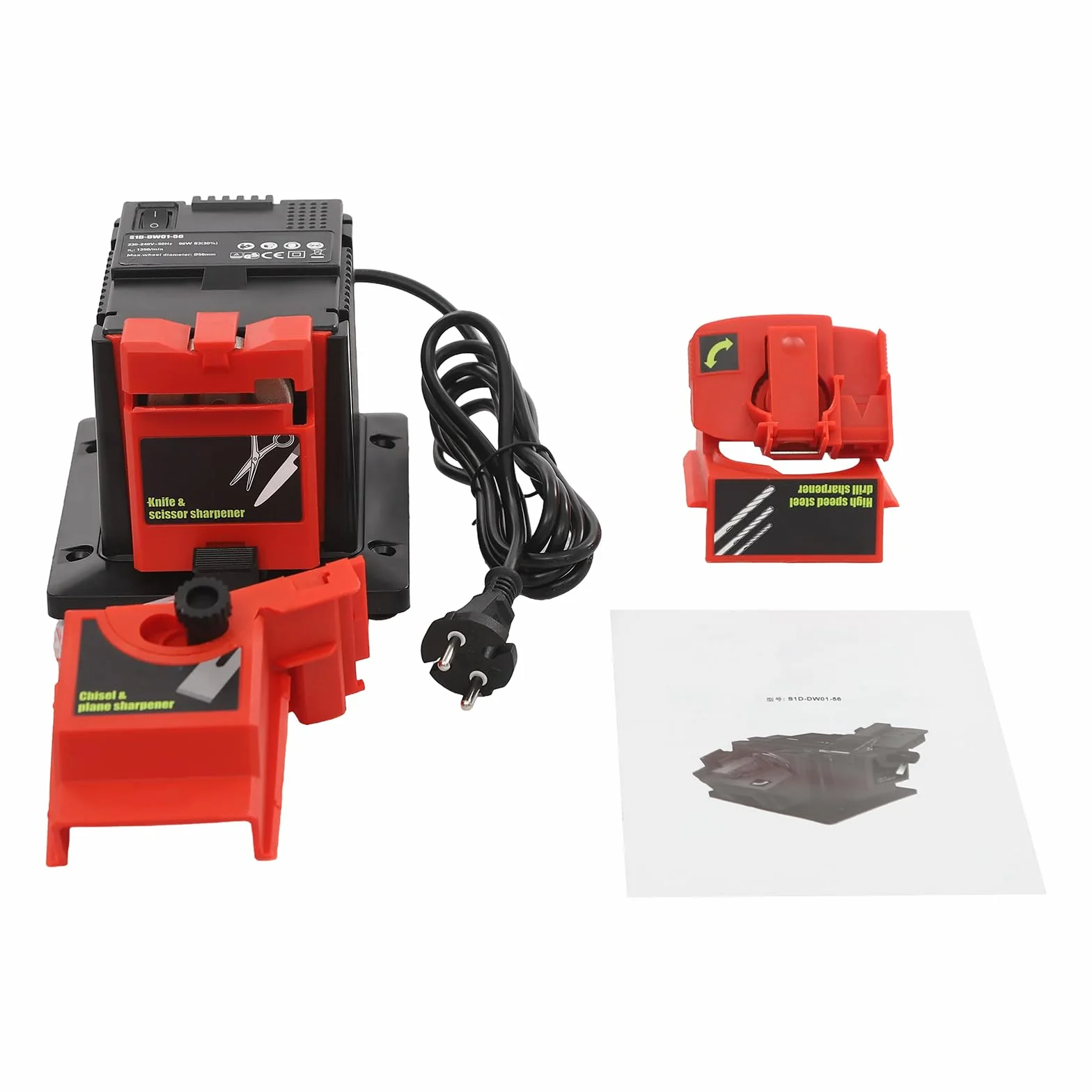 Affilatrice multifunzione 96 W universale angolo regolabile 15-50° per trapano diametro 0.14-0.51 Z