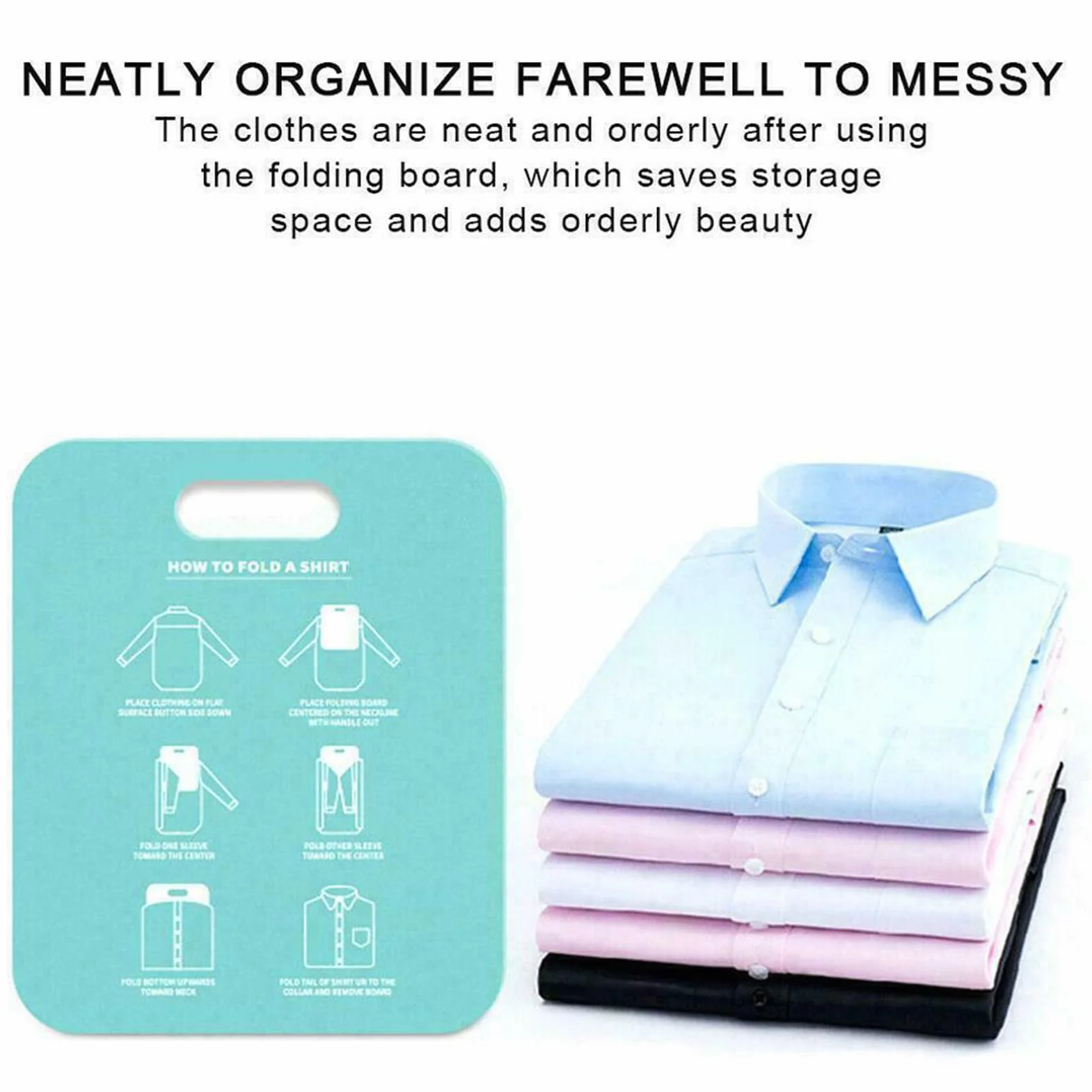 Scheda Pieghevole Della Camicia - Pannello A Cartella Camicia Regolabile | Strumento Organizzatore Di Piegatura Rapida Vestiti | Compact Thirts Follder VAY | Accessorio Per Lavanderia Per Piegatura Or