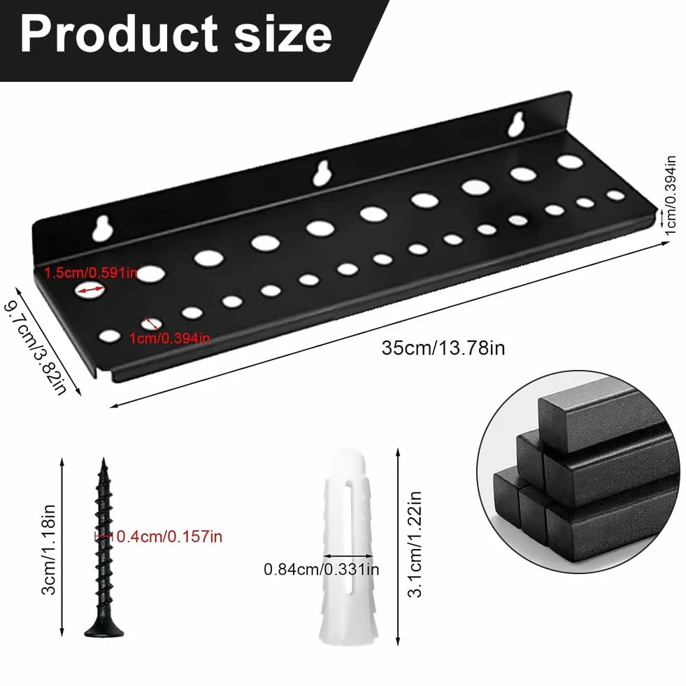Portautensili 25 fori, portautensili da parete, supporto per cacciaviti con viti, tubi di dilatazione per garage, officine, banchi da lavoro