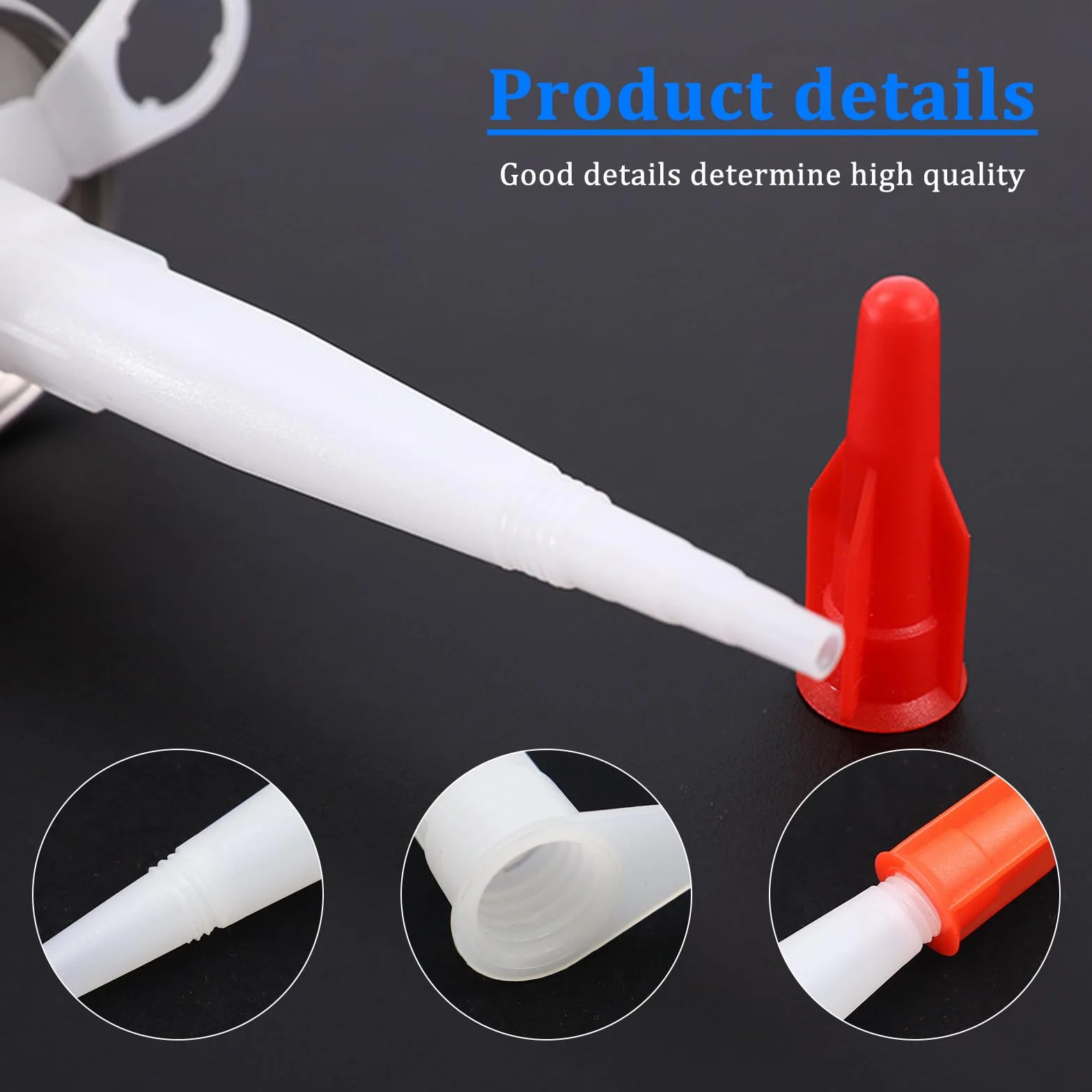 50 Pezzi Beccucci Silicone Beccucci per Cartuccia in Silicone Ugelli Per Calafataggio con Tappi Ugelli In Silicone Punte per Cartucce Silicone Ugelli per Pistola per Silicone Sigillante Adesivo