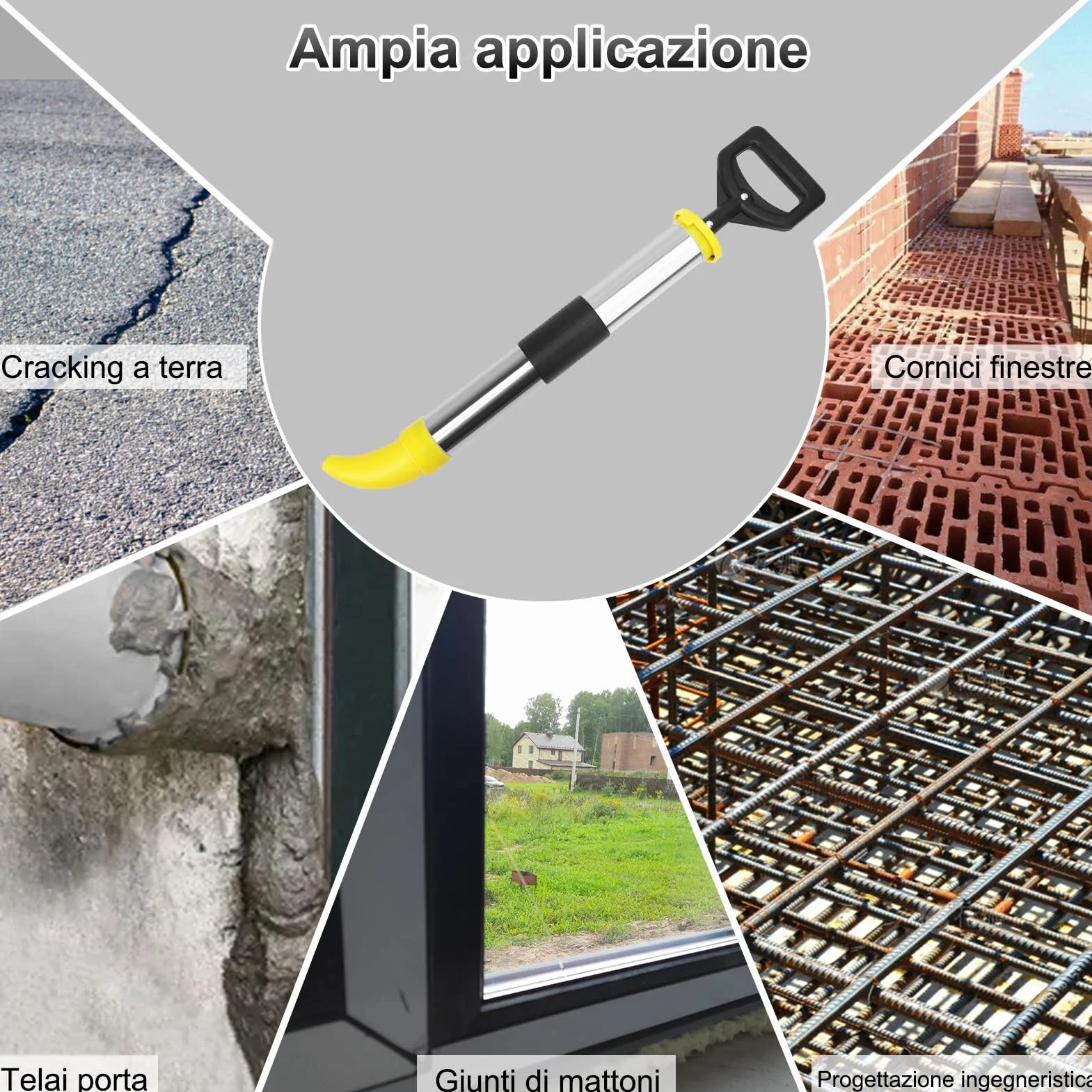Strumento di Calamcine in Cemento, Scatola di Gomma Applicatore a Calafata Sealar con Usura Resistente Ad Alta Efficienza Ottima capacità di Sigillare gli Spazi Stradali