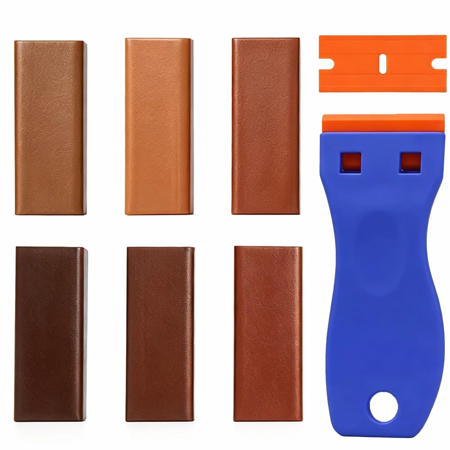 8 Pezzi Kit Riparazione Parquet, Kit di Riparazione Legno per Riparazione Graffi, 8 Bastoncini di Cera Colorata con Raschietto, per Piastrelle, Laminato in Legno, PVC, Vinile, Mobili, Parquet