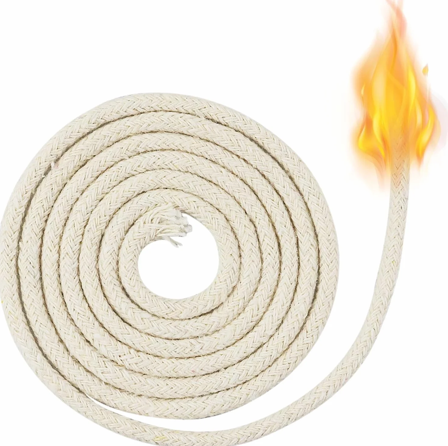 3 metri per lampade ad olio, stoppino da 4 mm, stoppino per candele intrecciato in cotone, stoppino per candele per lampade ad olio e candele, fai da te, produzione artigianale di candele, 100 cm*2