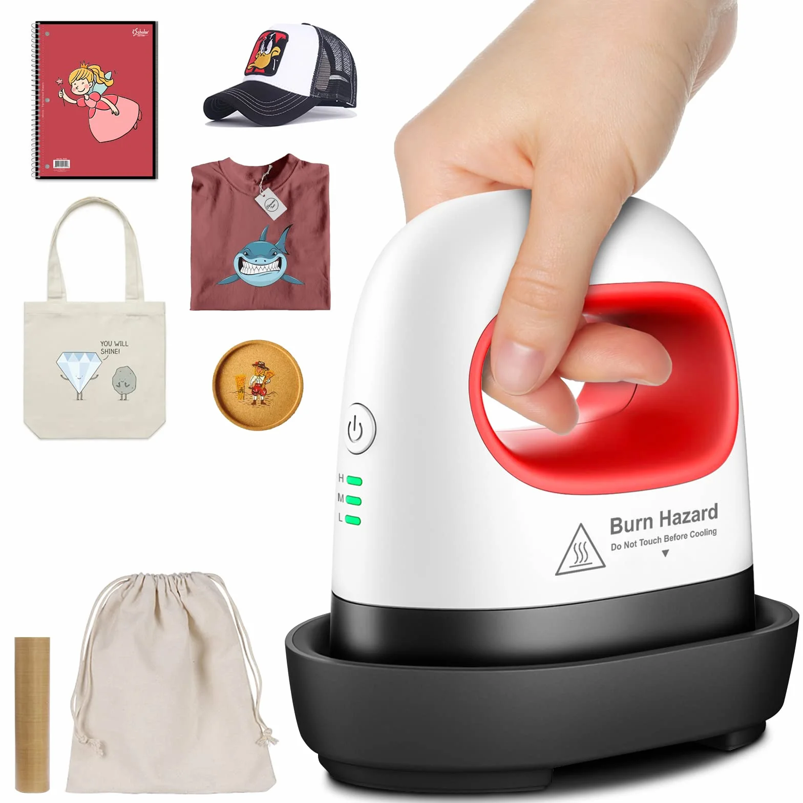 Pressa a Caldo Mini Macchina per Stirare Termopressa Stampante per Tessuti Pressa Stampa a Caldo per Il Calore per Magliette, Vestiti, Borse, Tappetini per Il Mouse, Cappelli