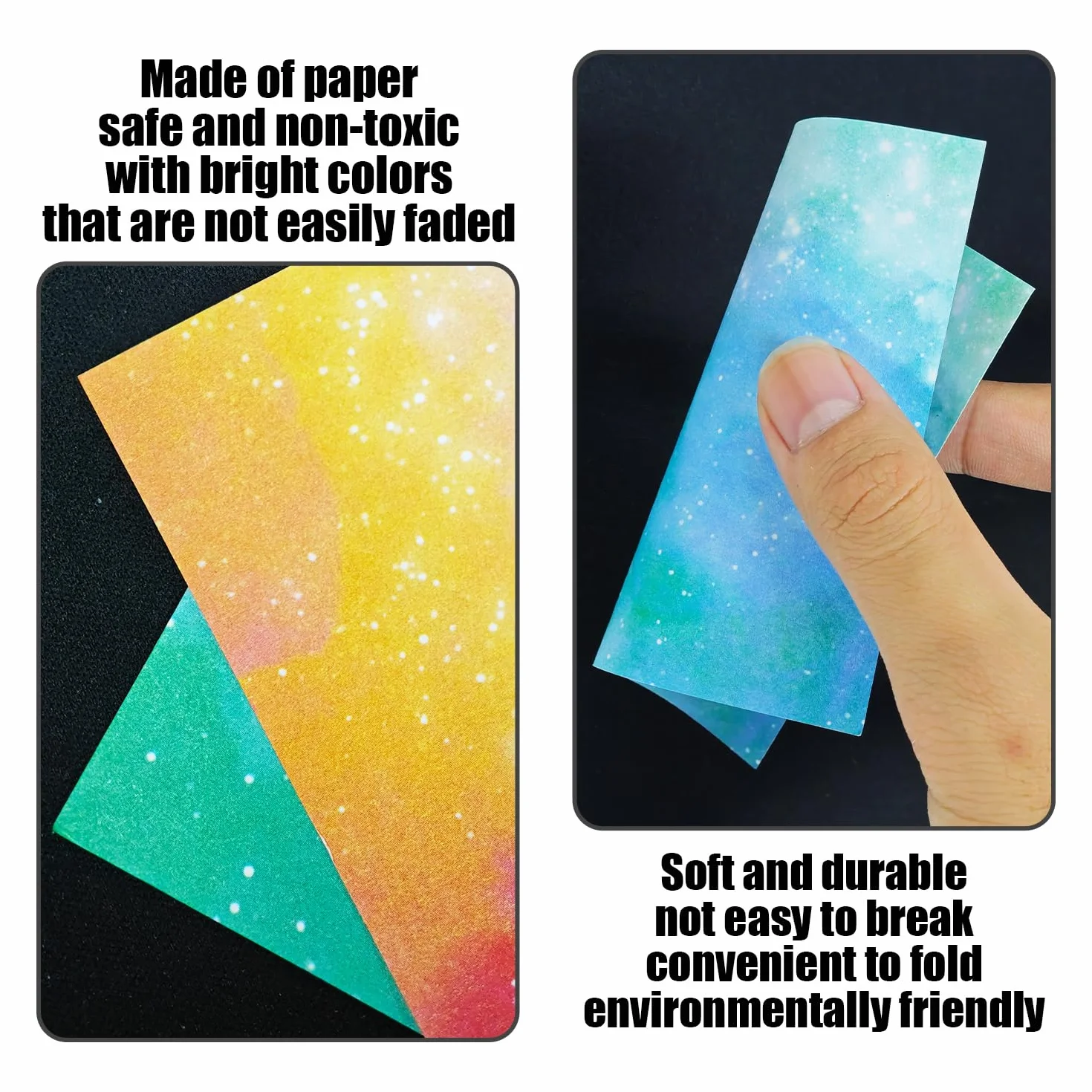 Origami Colorati con Cielo Stellato 400 Pezzi, Set Quadrati per Bambini Fai da Te