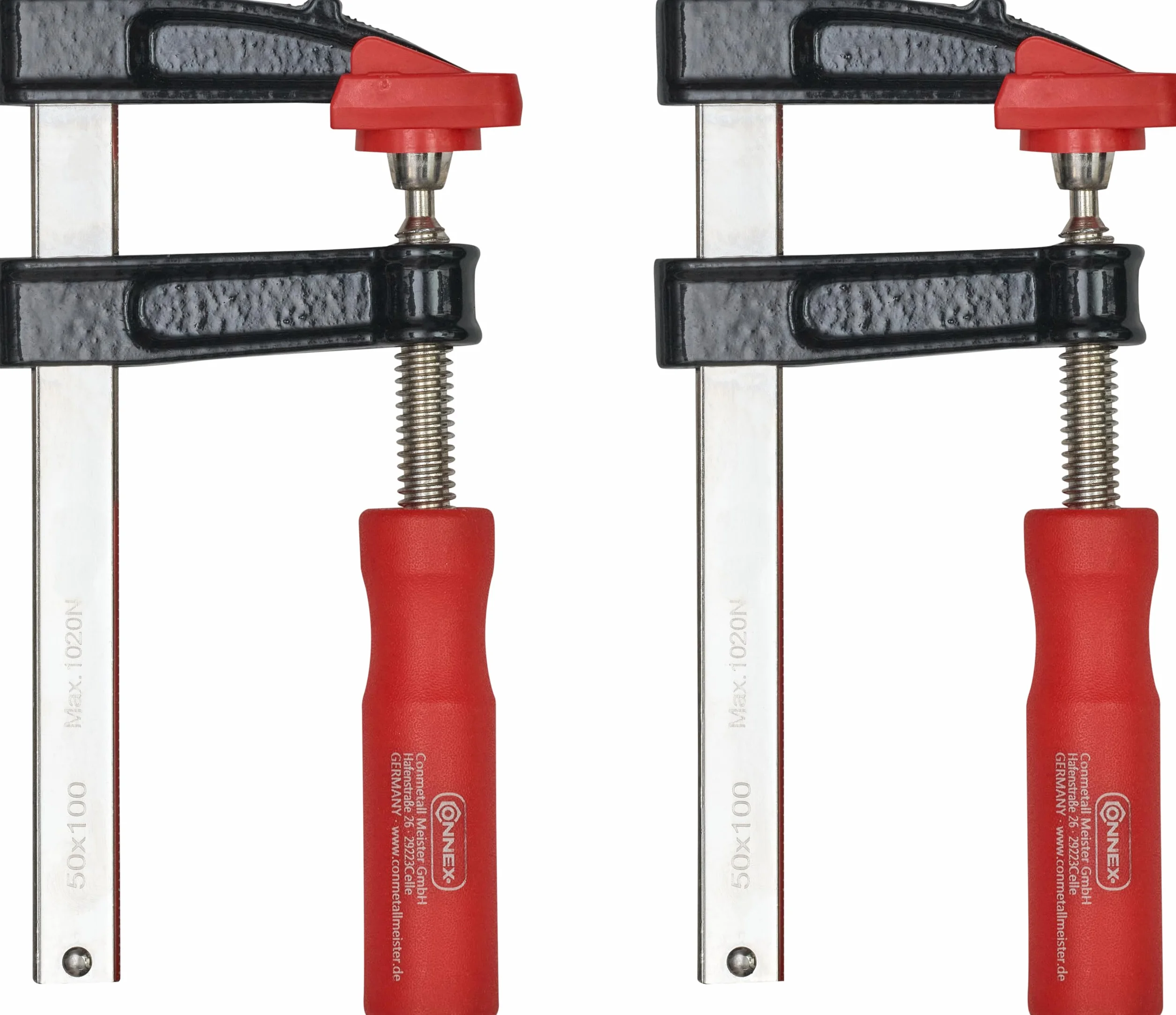 Connex COXT865210 - Strettoi a vite in ghisa, 100 x 50 mm, 2 pezzi