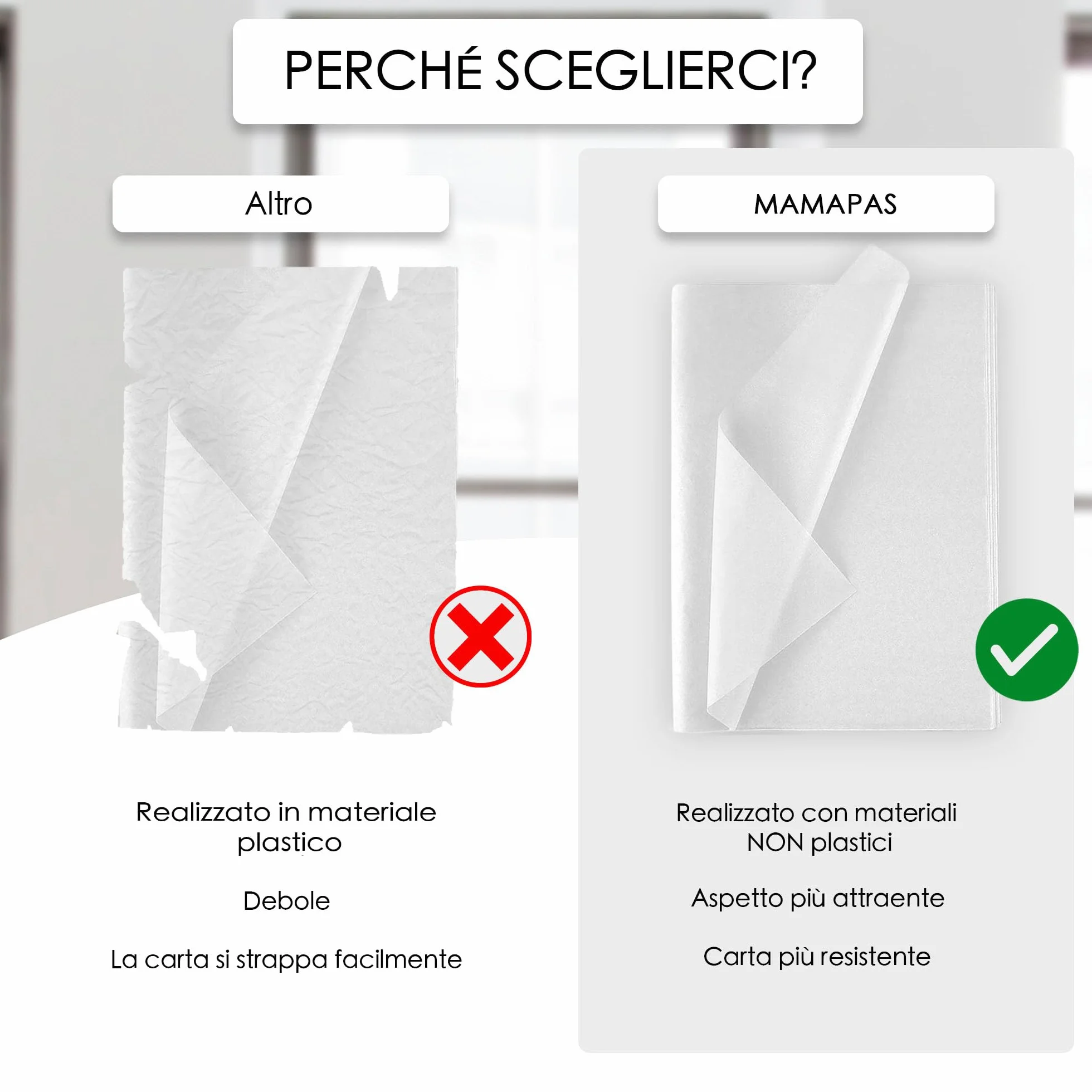MAMAPAS 30 fogli carta velina 50x70 da regalo artigianale imballaggio