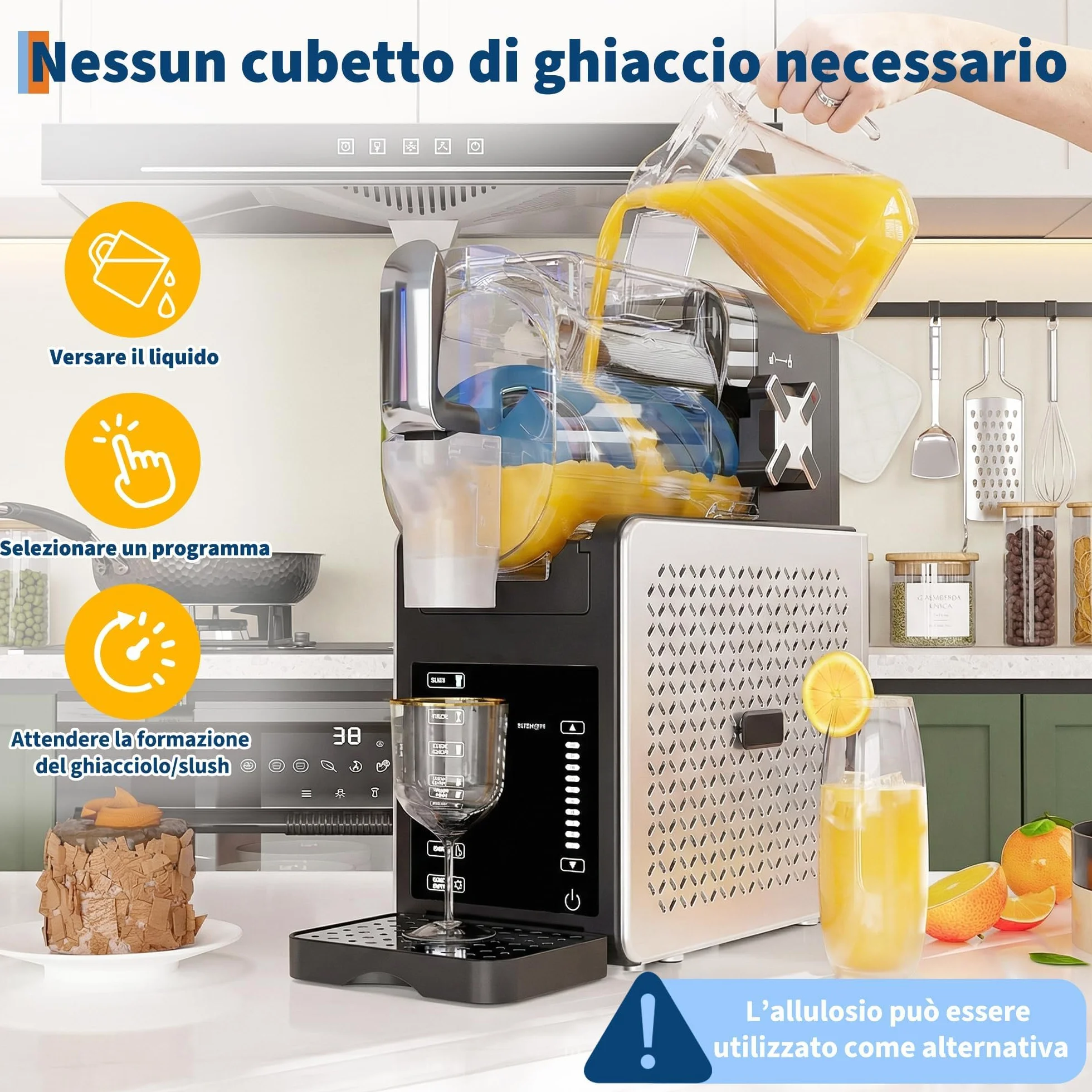 Macchina per Granite 1,9L Macchina per Gelato Soft 5 Programmi QuickChill Display LED AutoPulizia