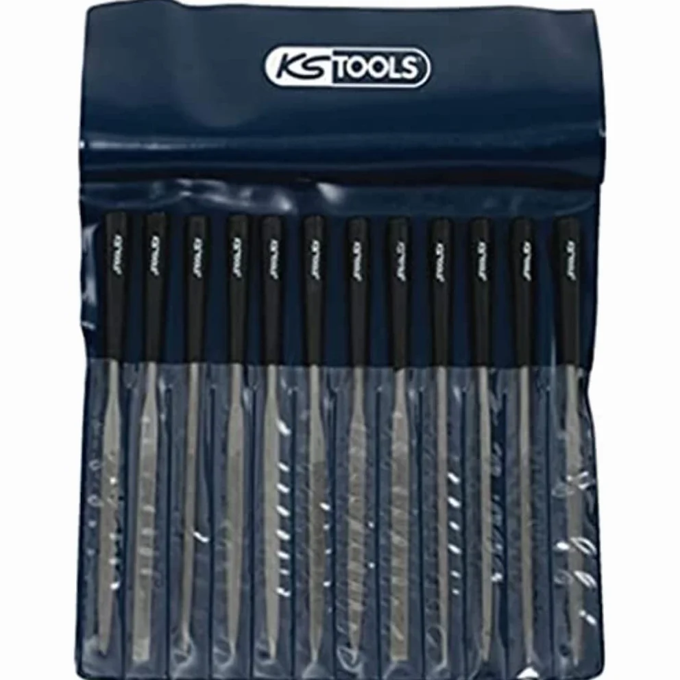 KS Tools 140.3050 Serie di Lime ad Ago in Busta di Plastica, 12 Pezzi