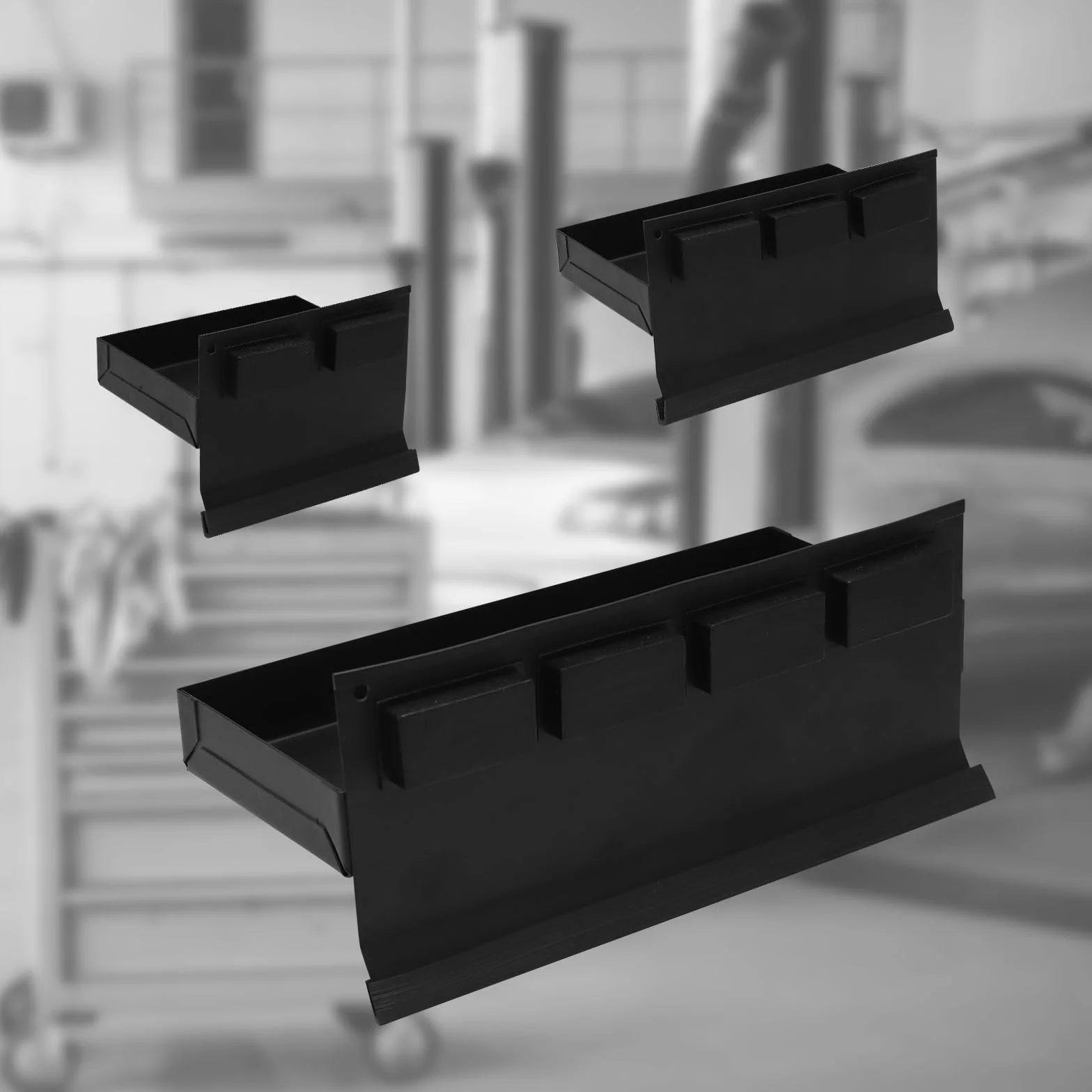 CCLIFE 4 Pezzi Juego Magnete bombolette ripiano, 150-210-270-310 mm vassoio magnetico officina per scaffale furgone da lavoro