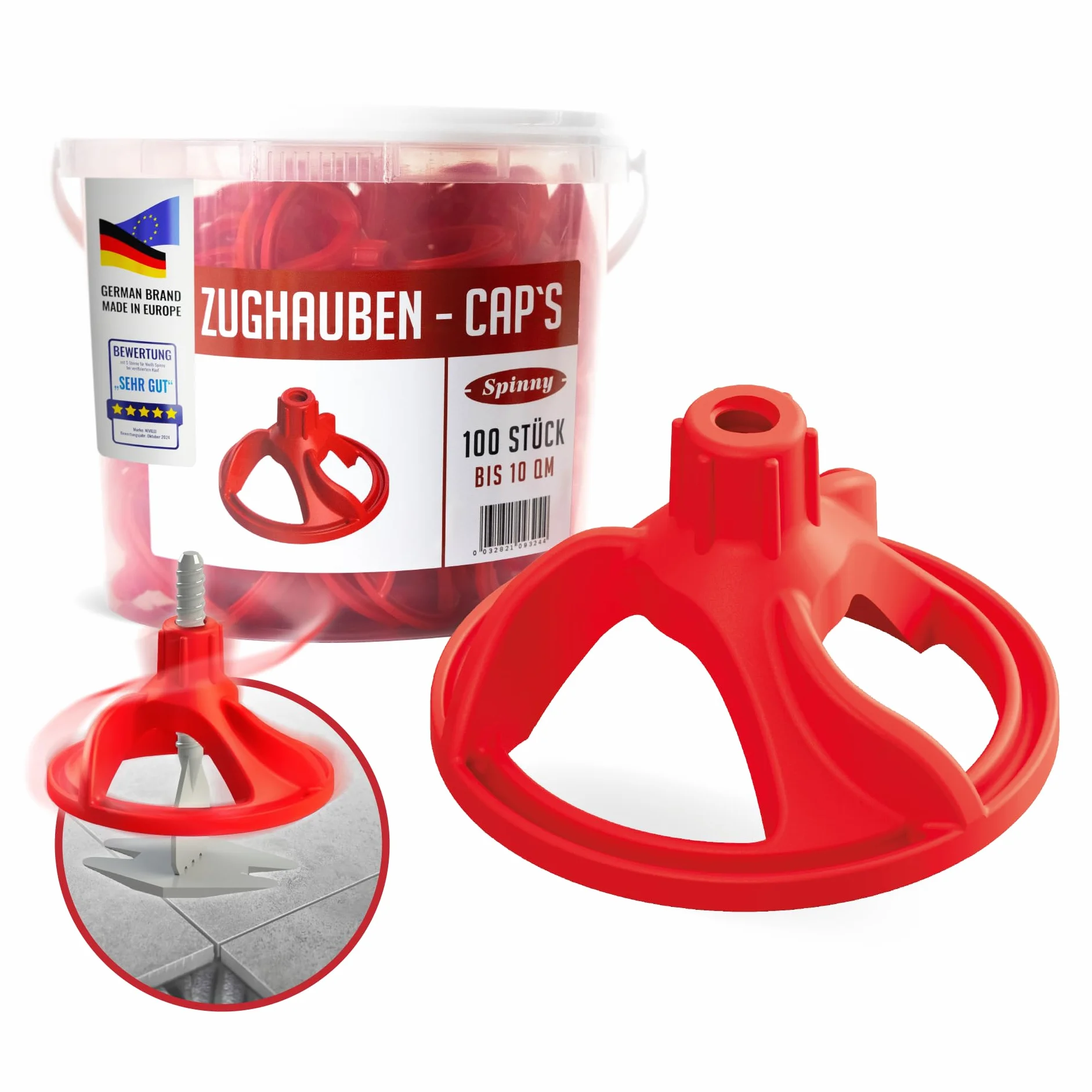 SPINNY - Sistema di livellamento 100x SPINNY Caps cofani di trazione, ausilio alla posa, alette di trazione, alette filettate, utensile per piastrelle, ausilio alla posa di piastrelle