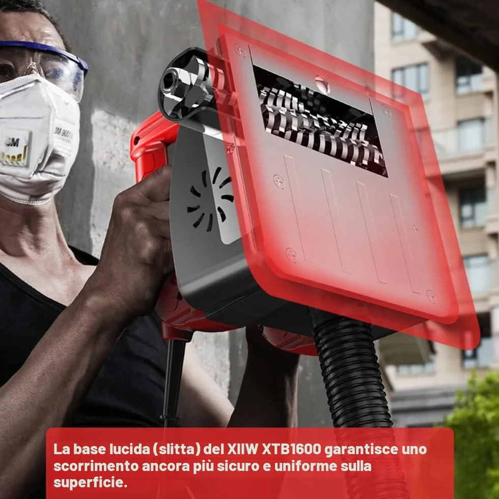 XIIW - Fresa per calcestruzzo, 1600 W, 4000 giri/min, fresatrice a rulli, fresatrice per muri, smerigliatrice per calcestruzzo, fresatrice per pareti per calcestruzzo, gesso, intonaco, malta, vecchie